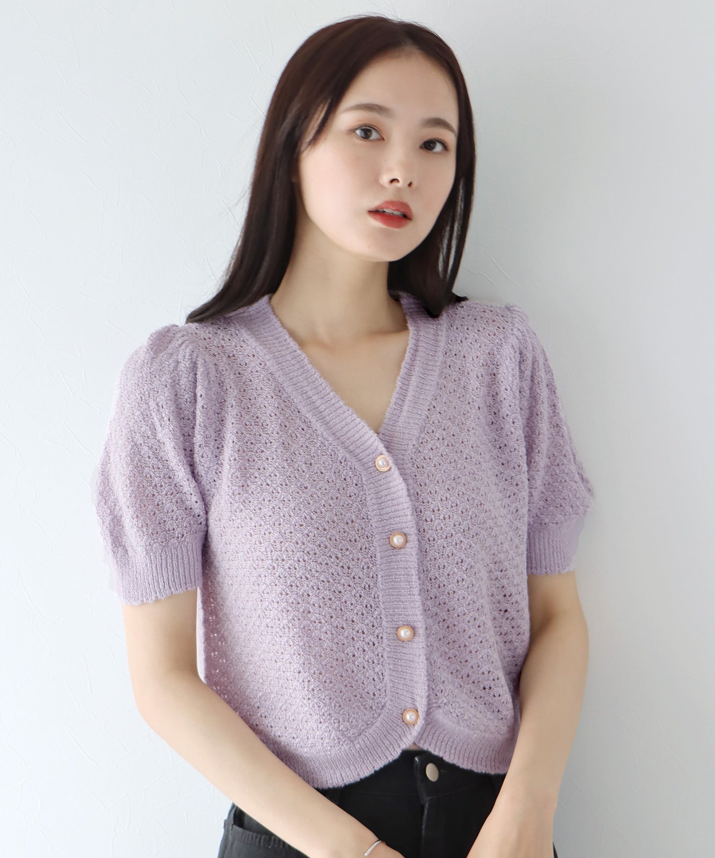 【SALE】パールボタンカーディガン