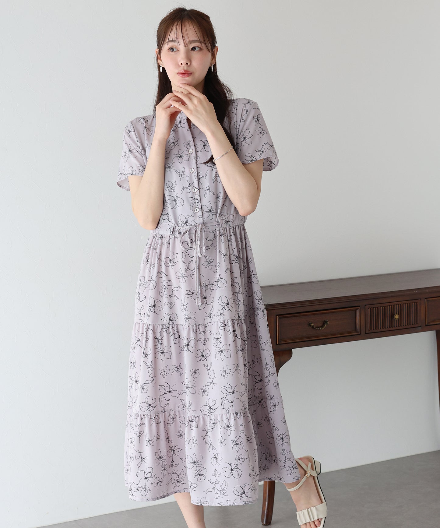 【TIME SALE】【接触冷感】無地&アソート花柄ワンピース