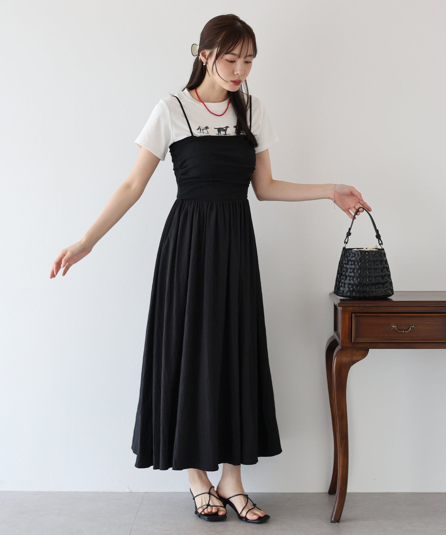 【TIME SALE】カップ付きキャミワンピース
