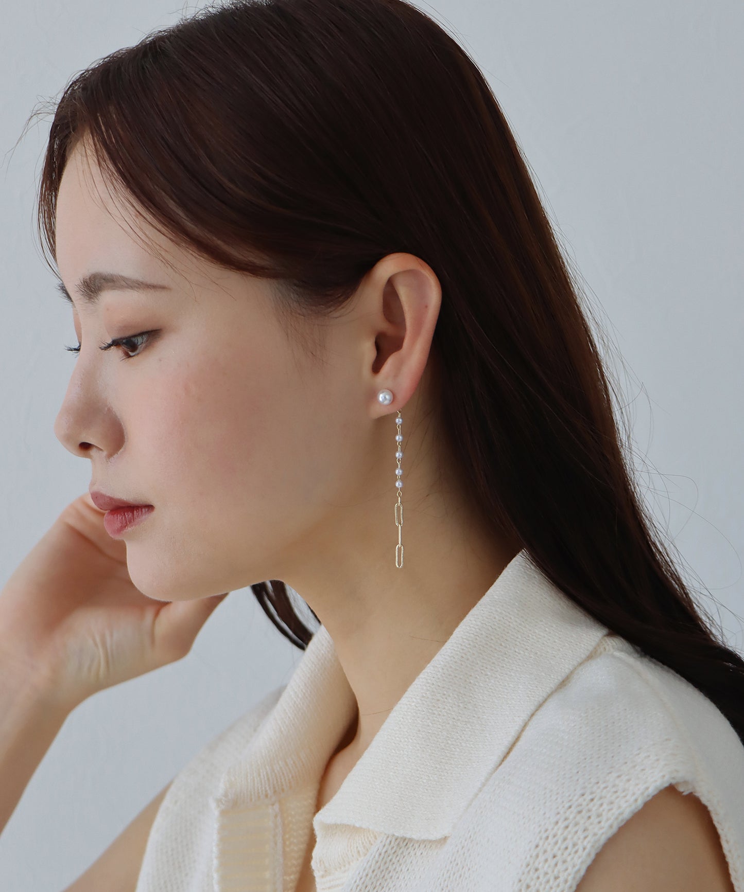 미니 펄 롱 피어싱 / 니켈 프리