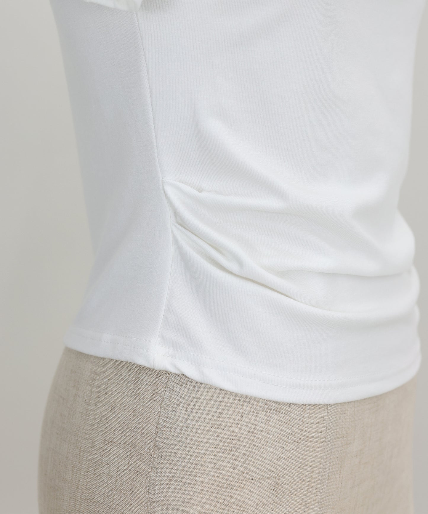 【SALE】半袖アシメドレープTシャツ【ネコポス】