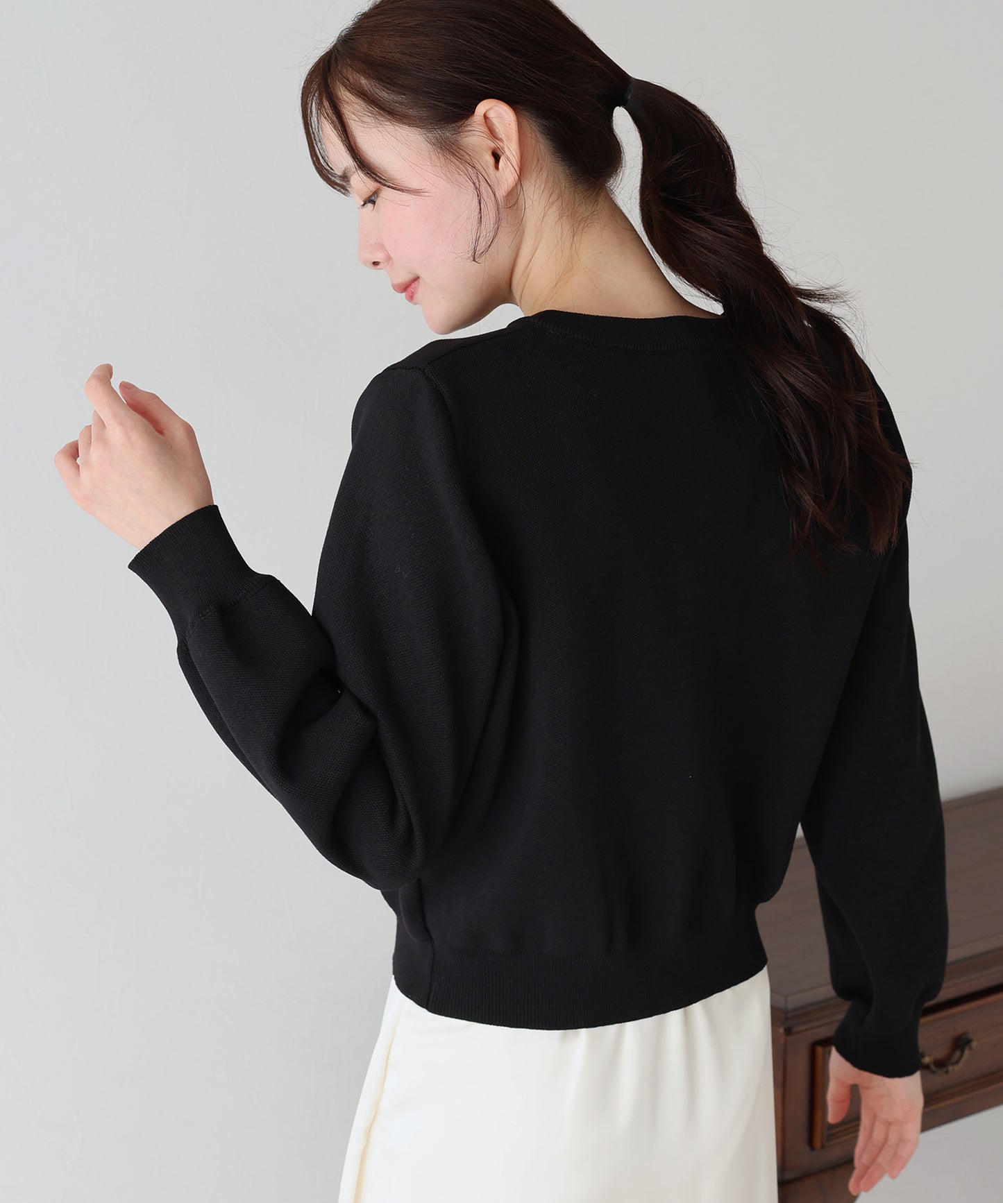 【SALE】ぷっくりハートボタンポリニットカーディガン