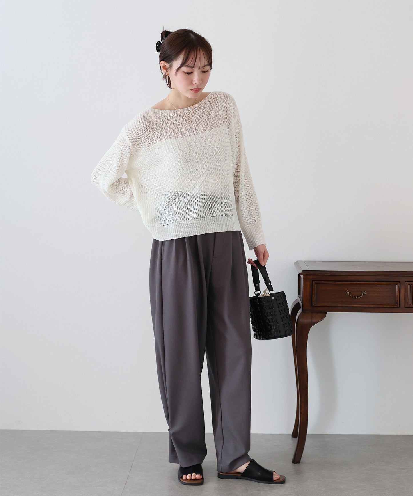 【TIME SALE】スパンコールメッシュニット