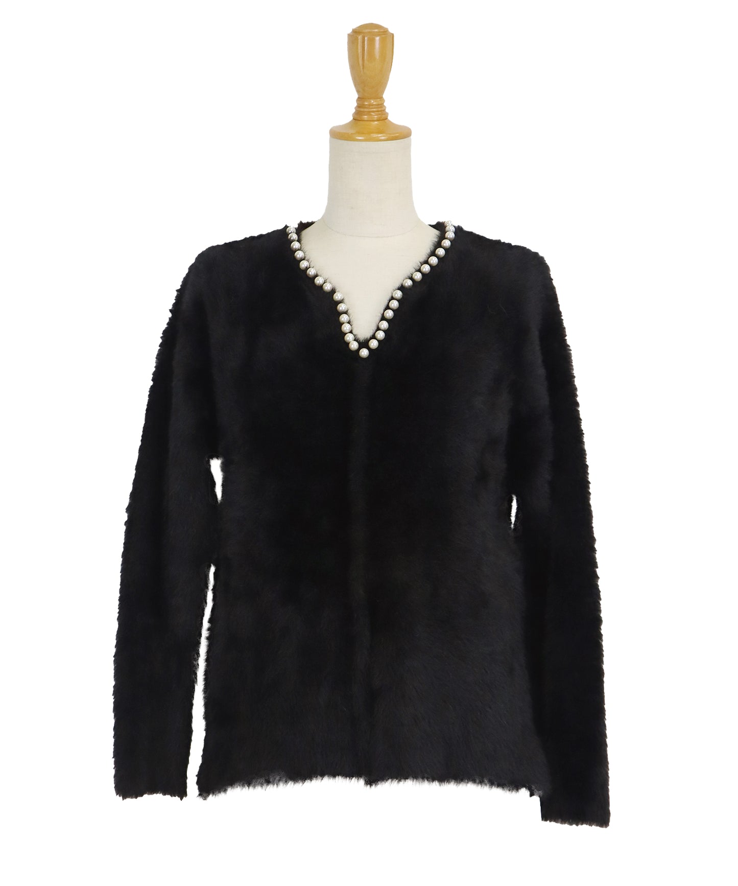 【SALE】パール付きシャギーニット