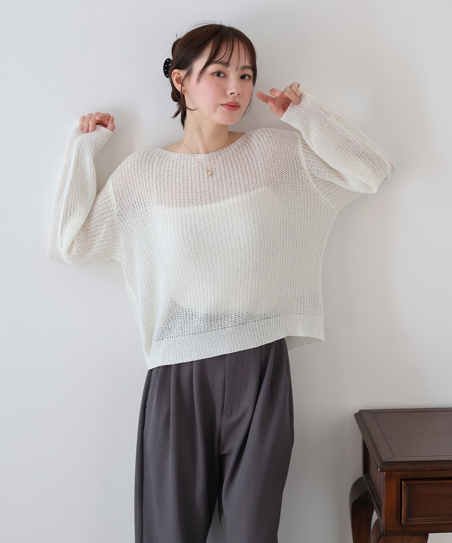【TIME SALE】スパンコールメッシュニット