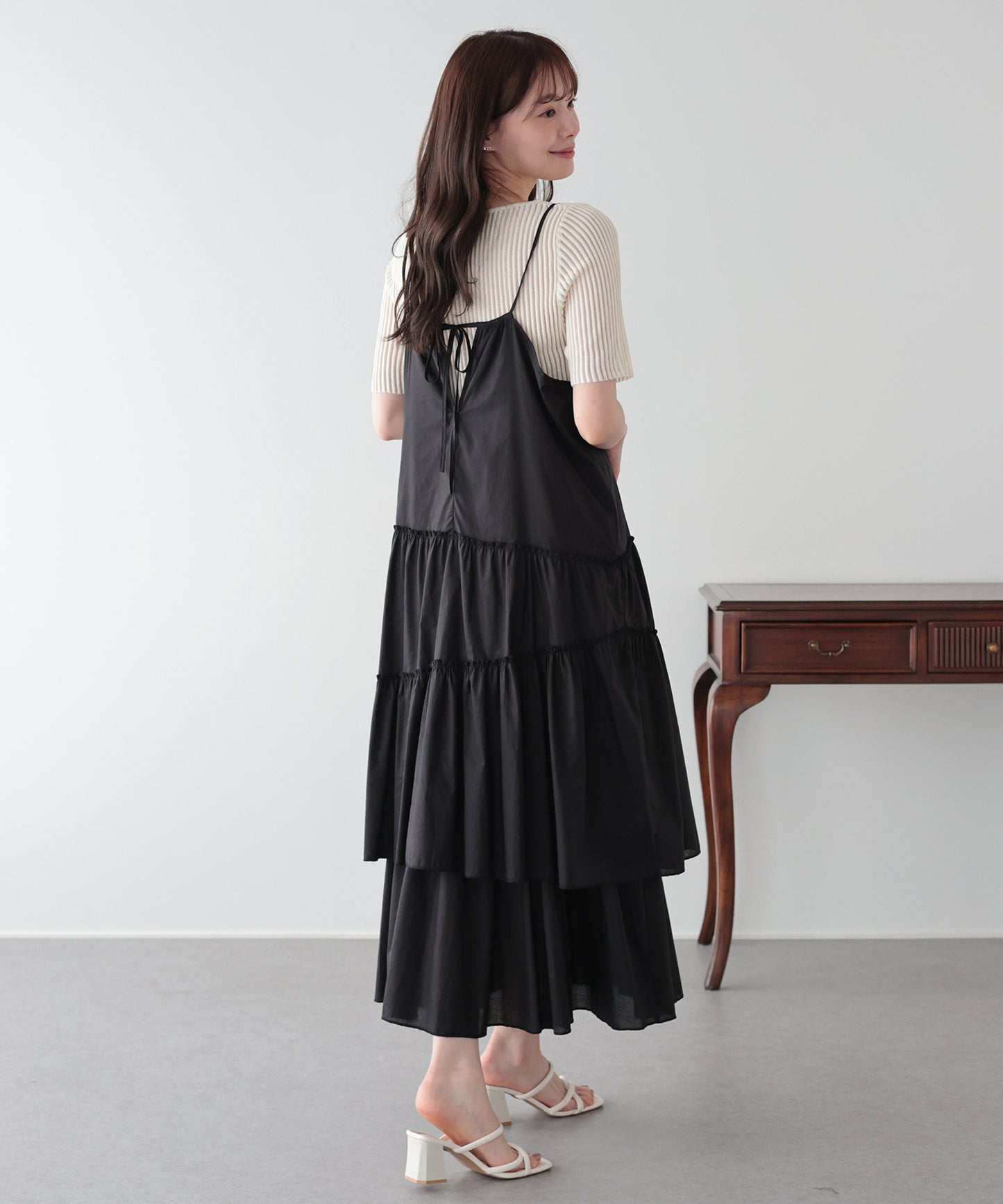 【早割5%OFF】ランダムティアードキャミワンピース