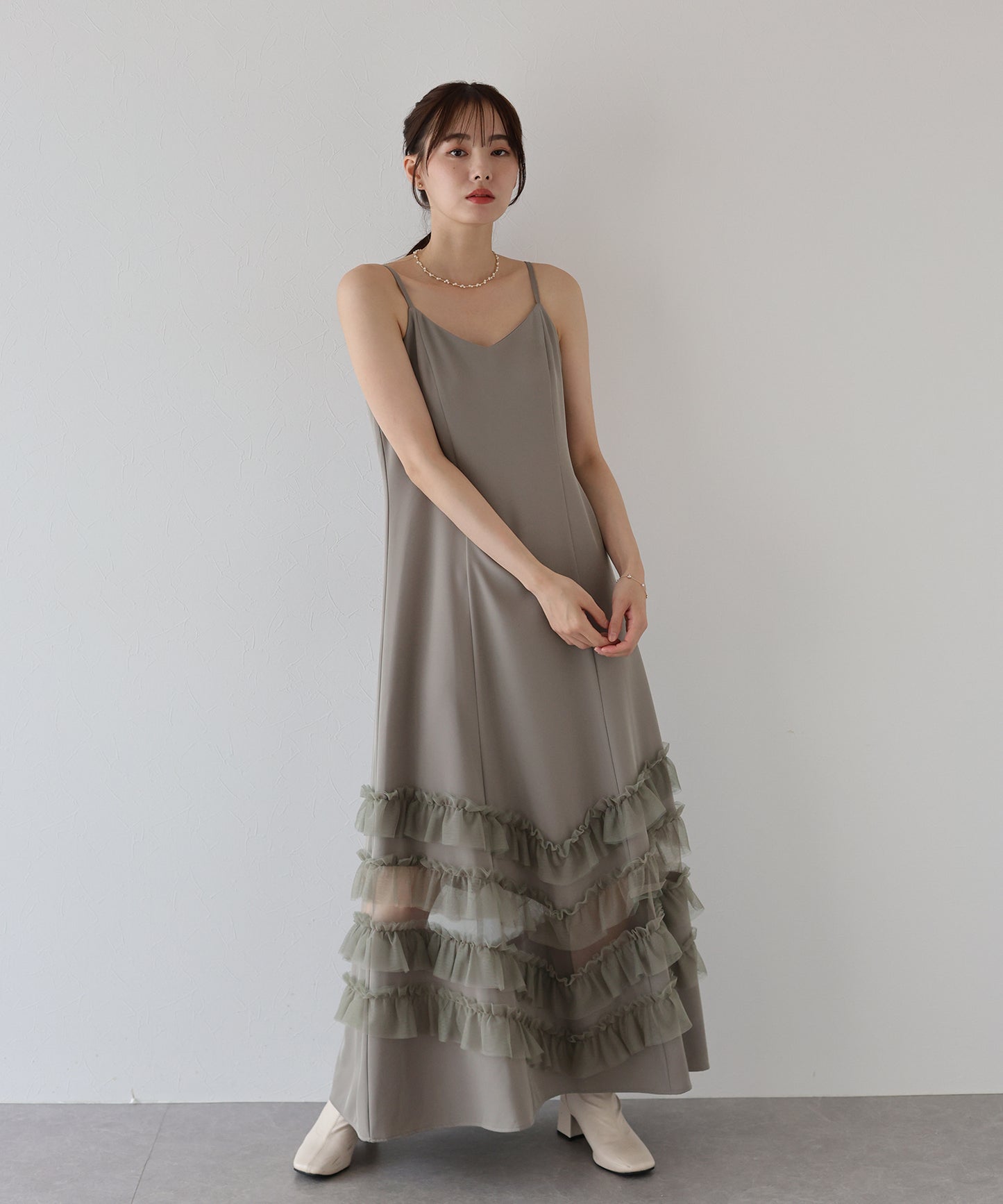 【早割5%OFF】フリルキャミOP×ジャケットセット