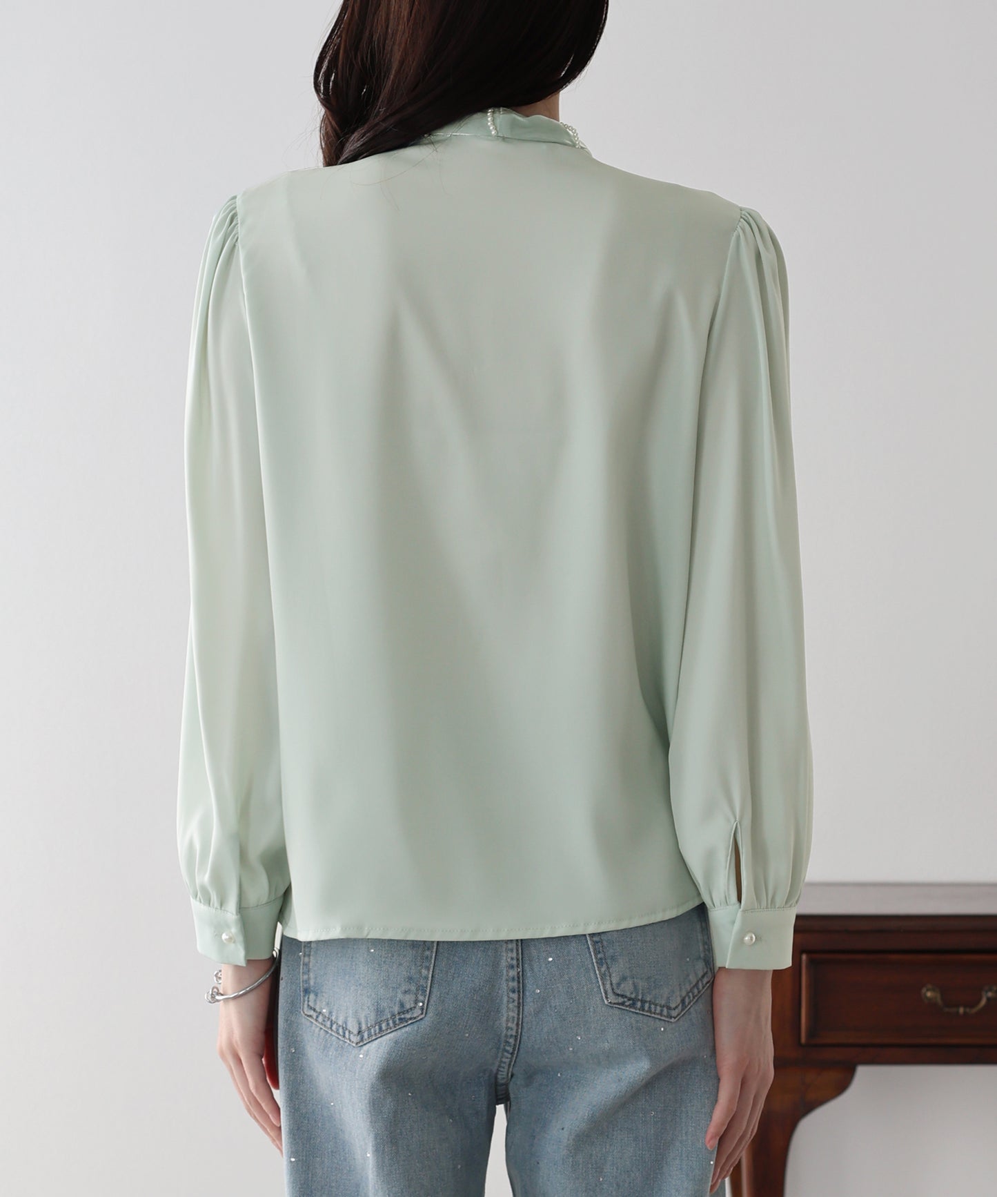 ミニパールボウタイブラウス【ネコポス】