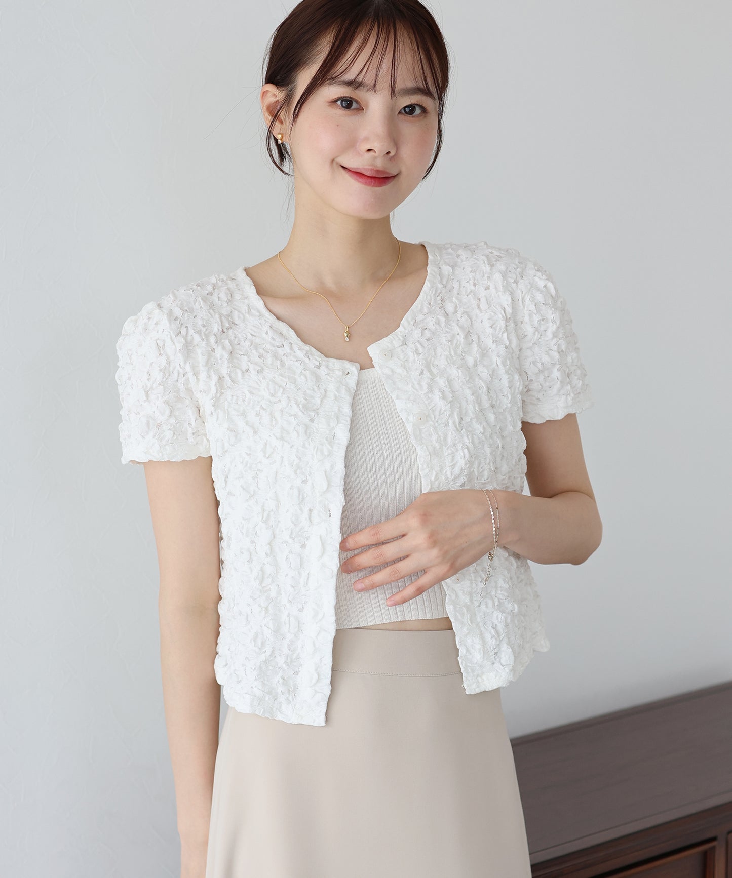 ワッフルカーディガン