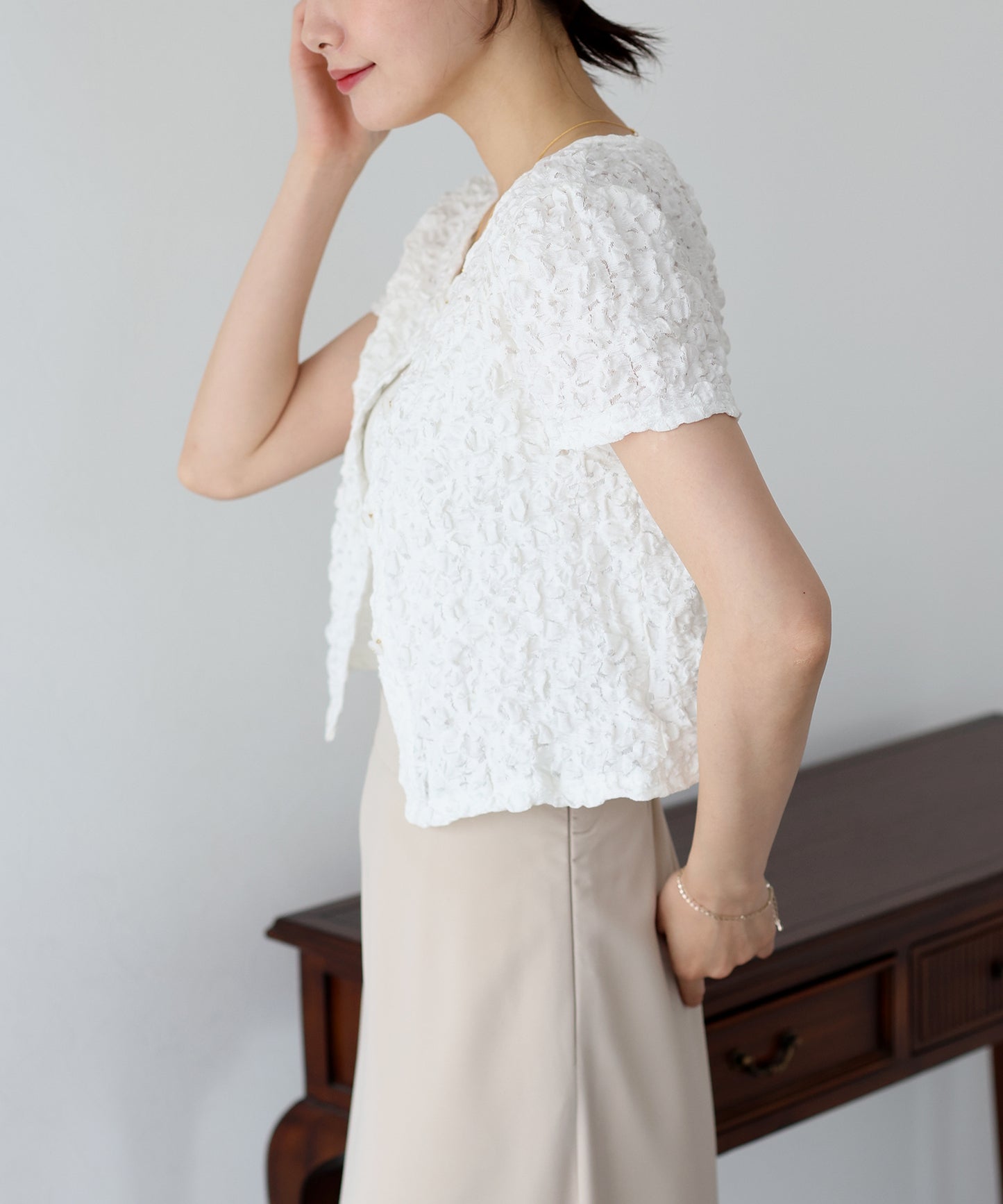 ワッフルカーディガン