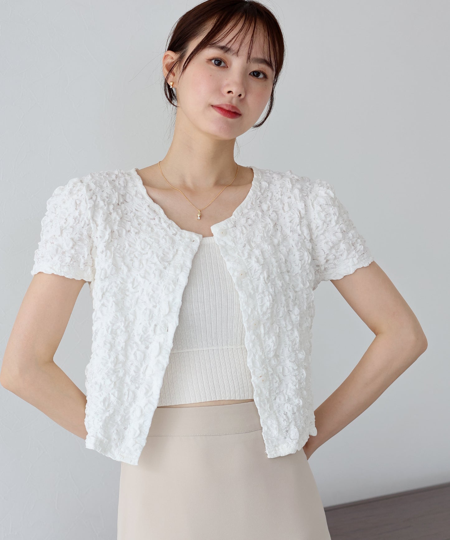 ワッフルカーディガン