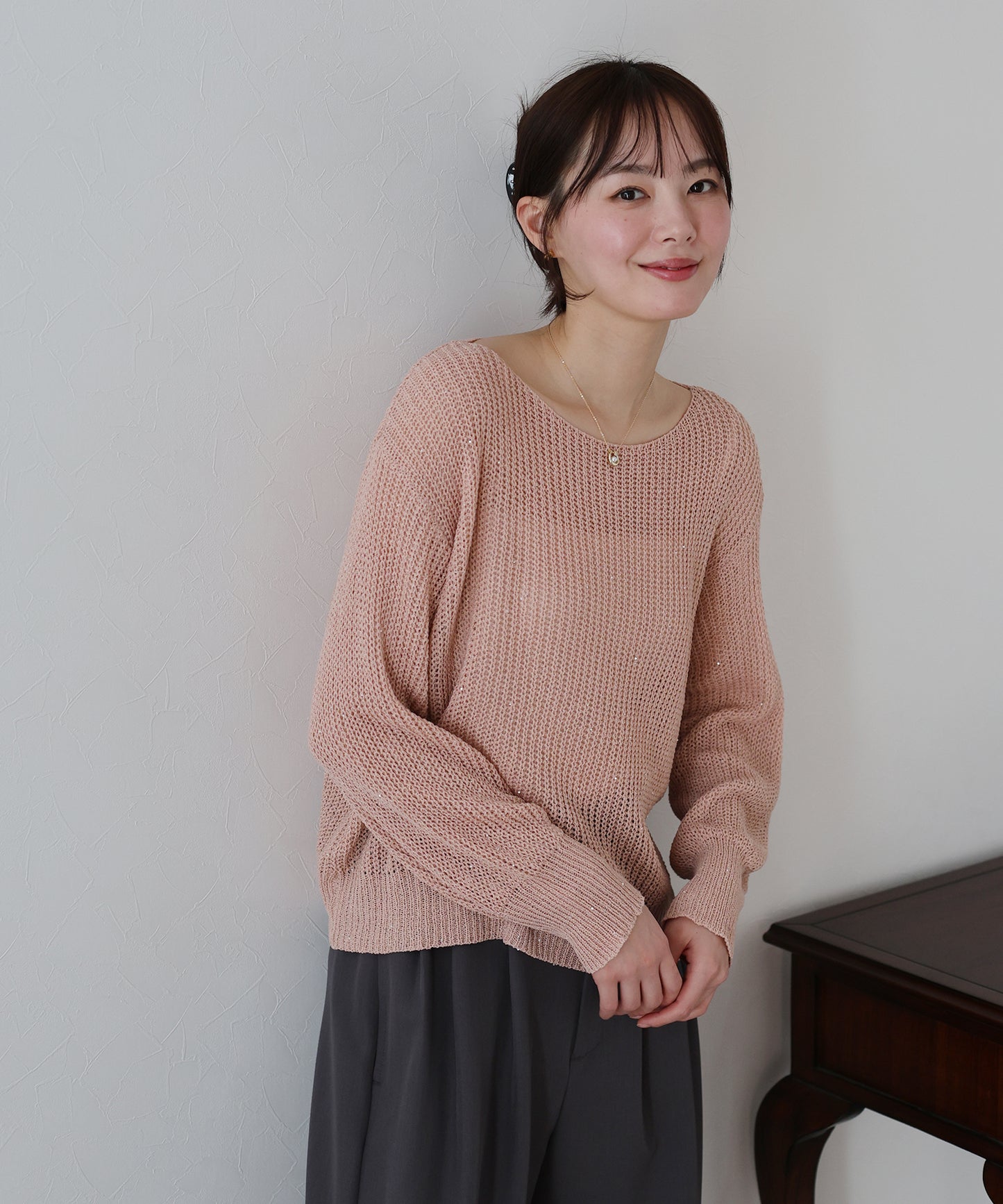 【TIME SALE】スパンコールメッシュニット
