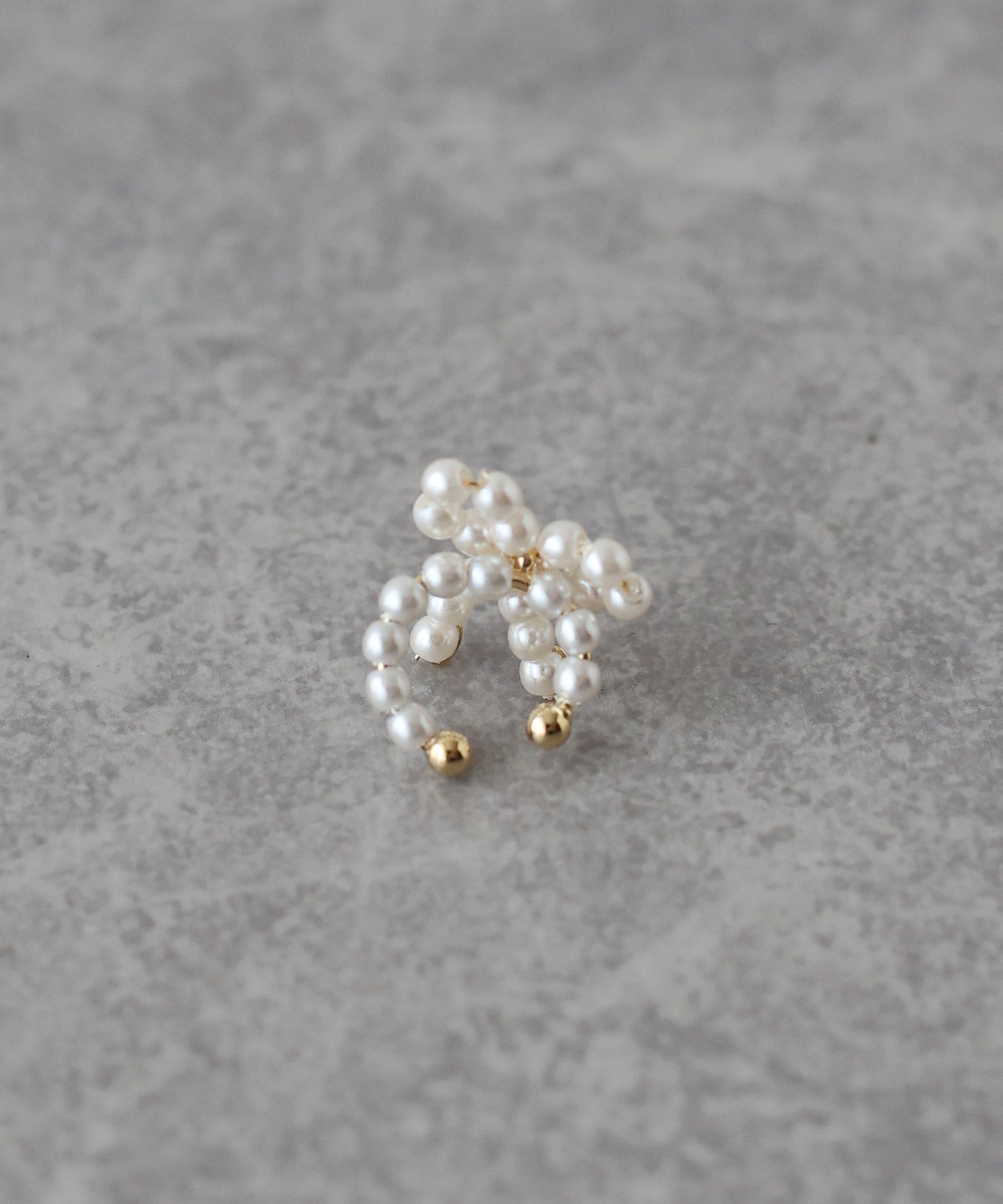 リボンビーズイヤーカフ【ネコポス】