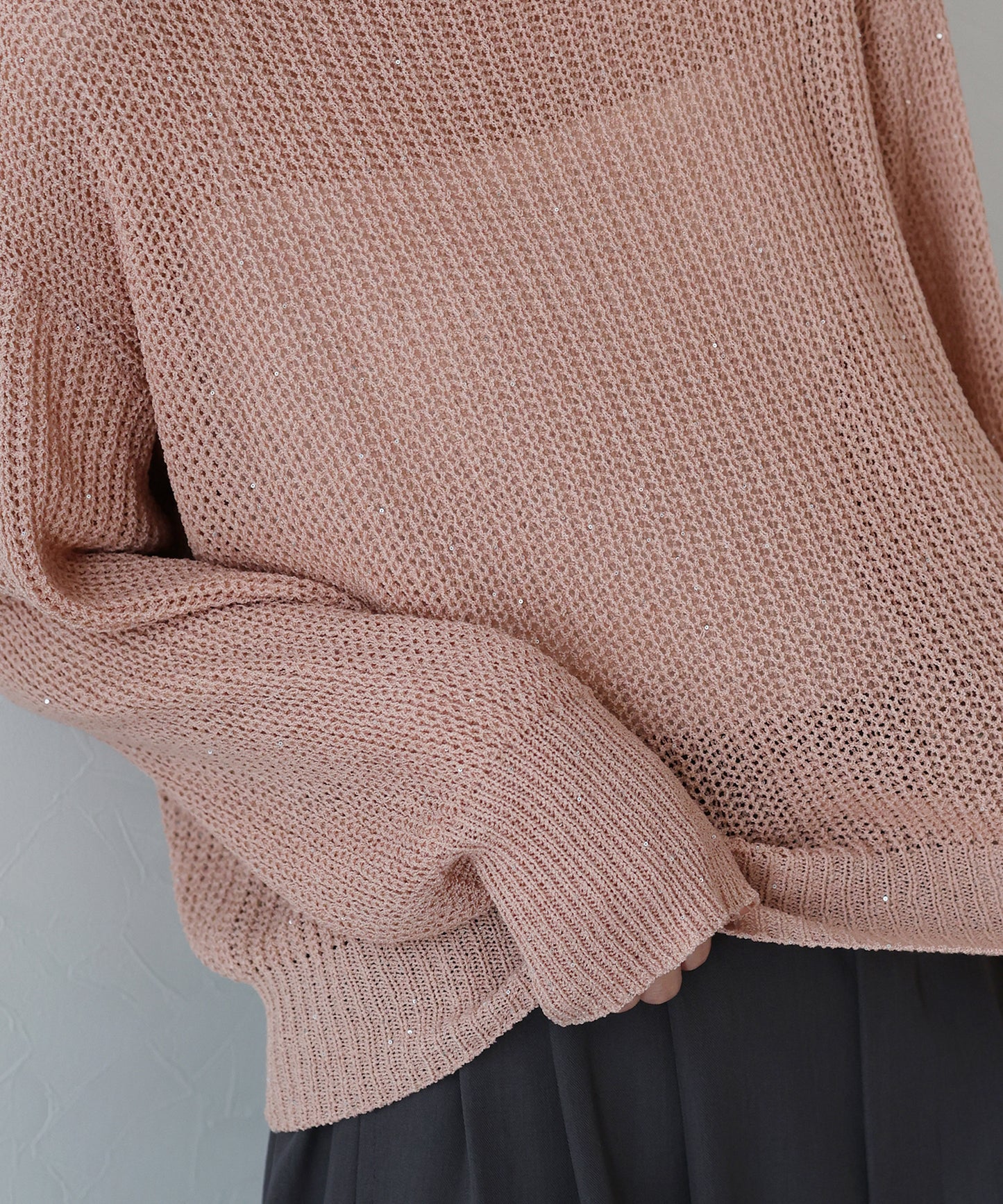 【TIME SALE】スパンコールメッシュニット