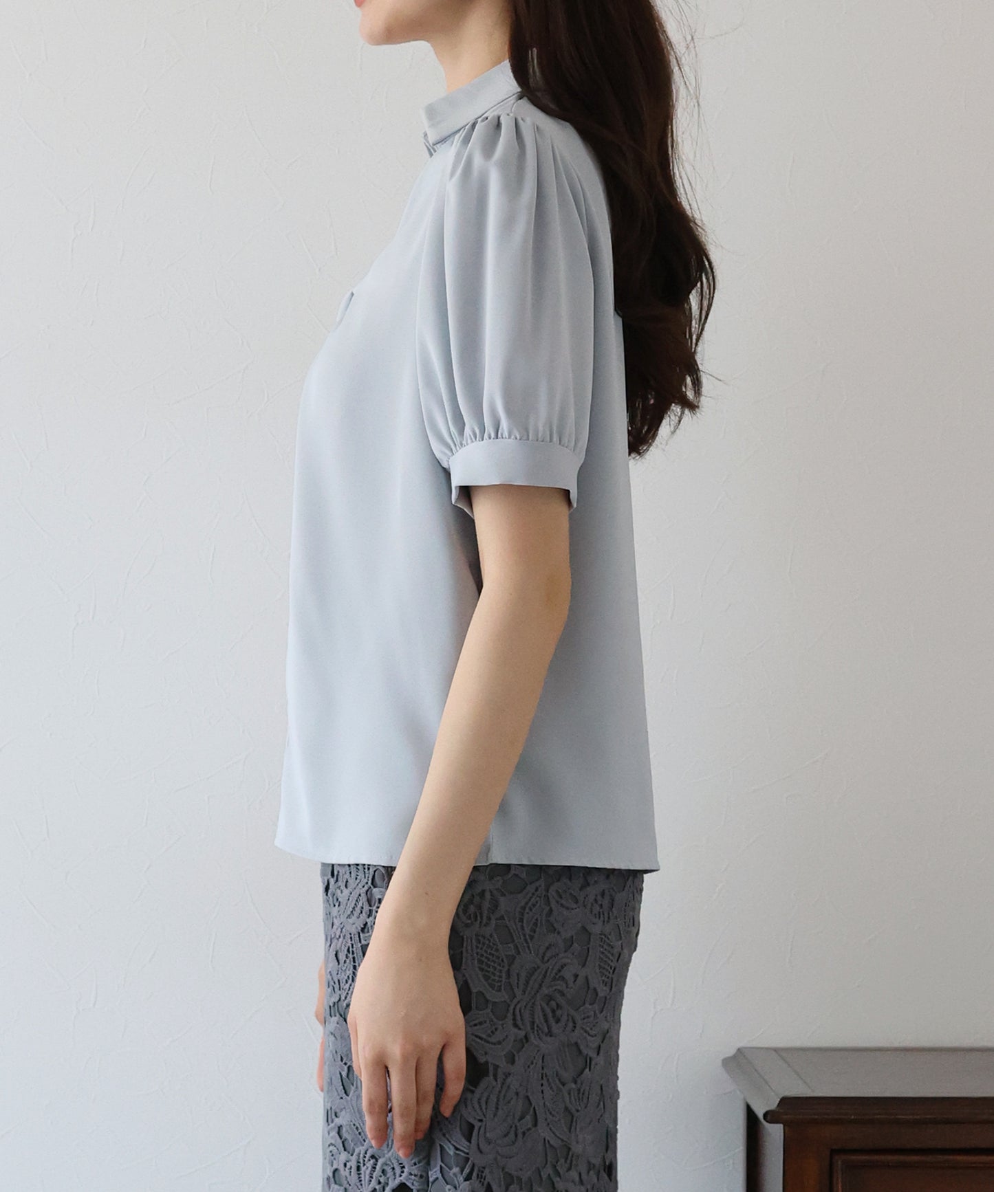 【TIME SALE】フロントクロス襟ブラウス【ネコポス】