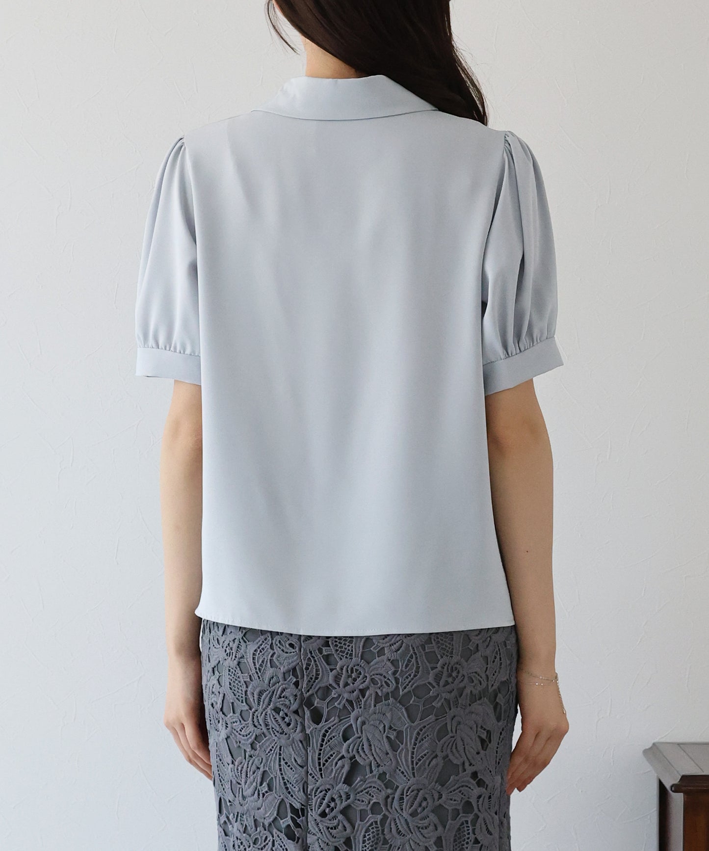 【TIME SALE】フロントクロス襟ブラウス【ネコポス】