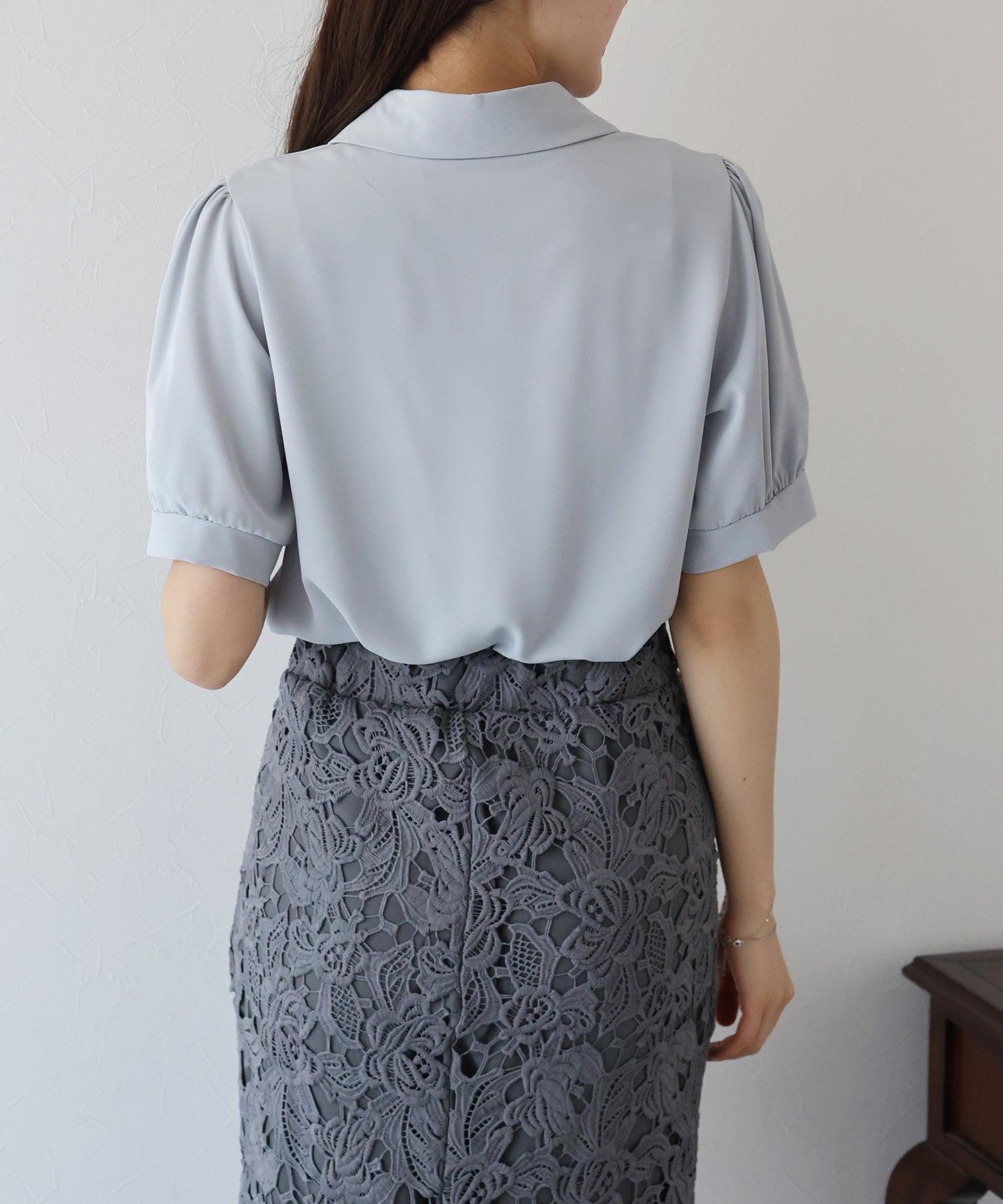 【TIME SALE】フロントクロス襟ブラウス【ネコポス】