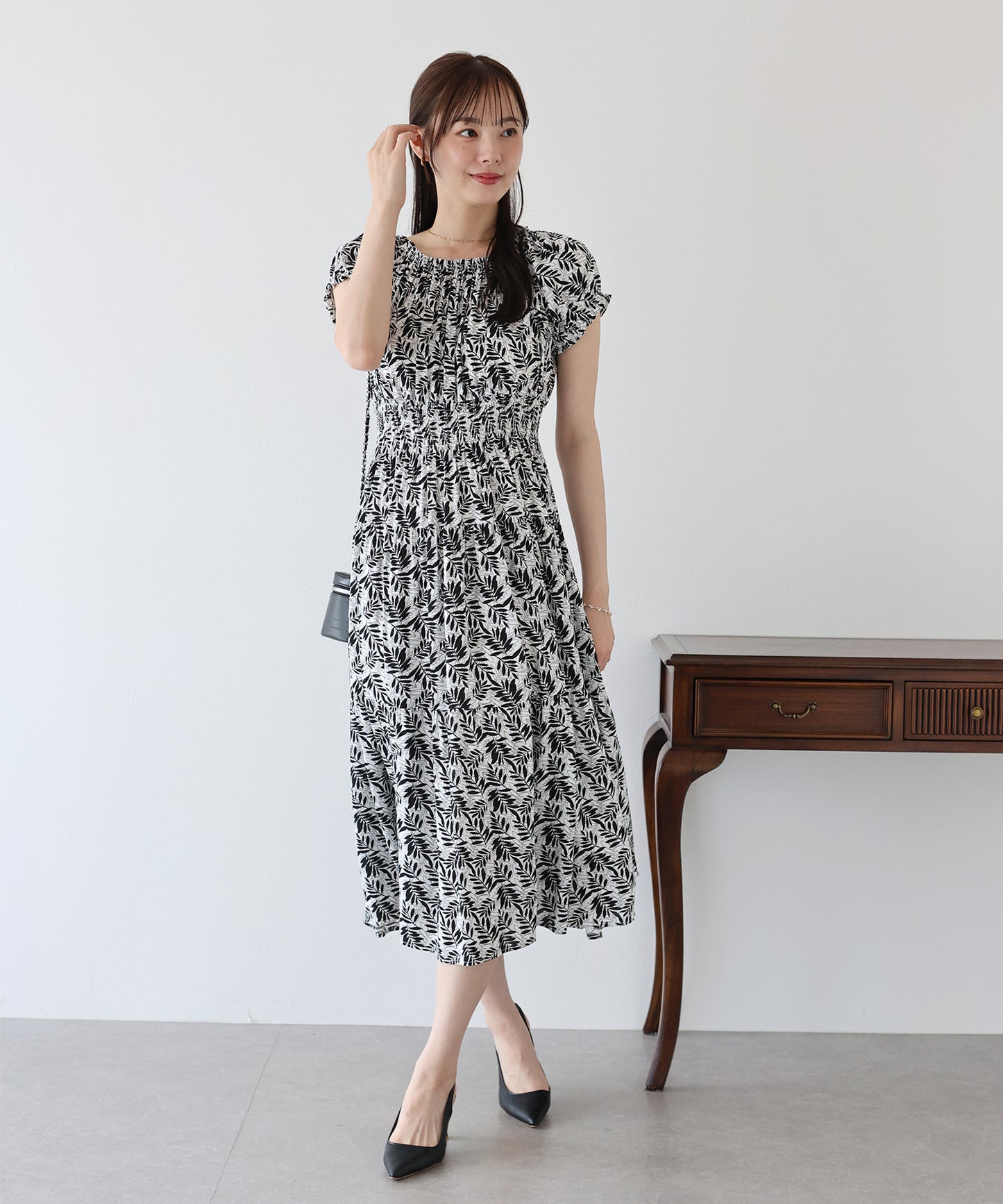 【TIME SALE】アソート柄2WAYオフショルワンピース