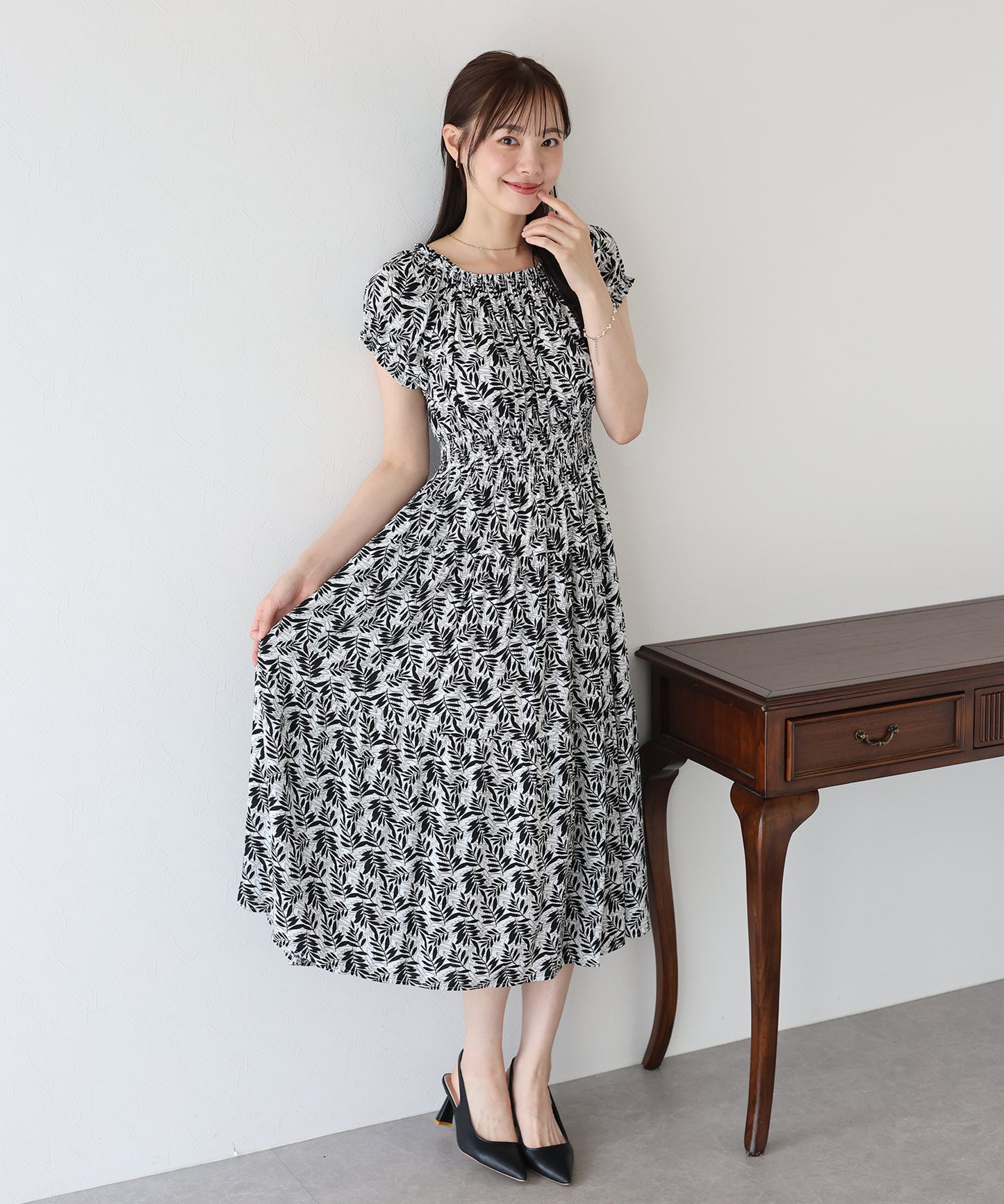 【TIME SALE】アソート柄2WAYオフショルワンピース