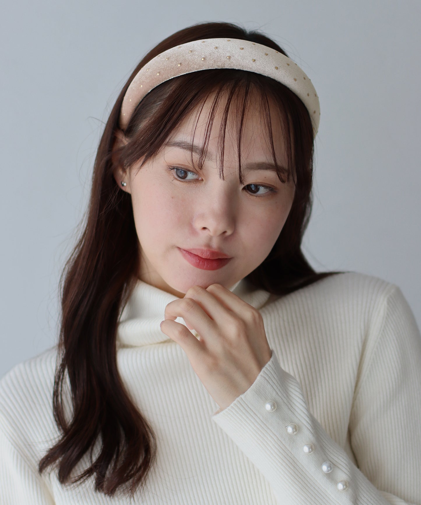 タイニードットベロアカチューシャ