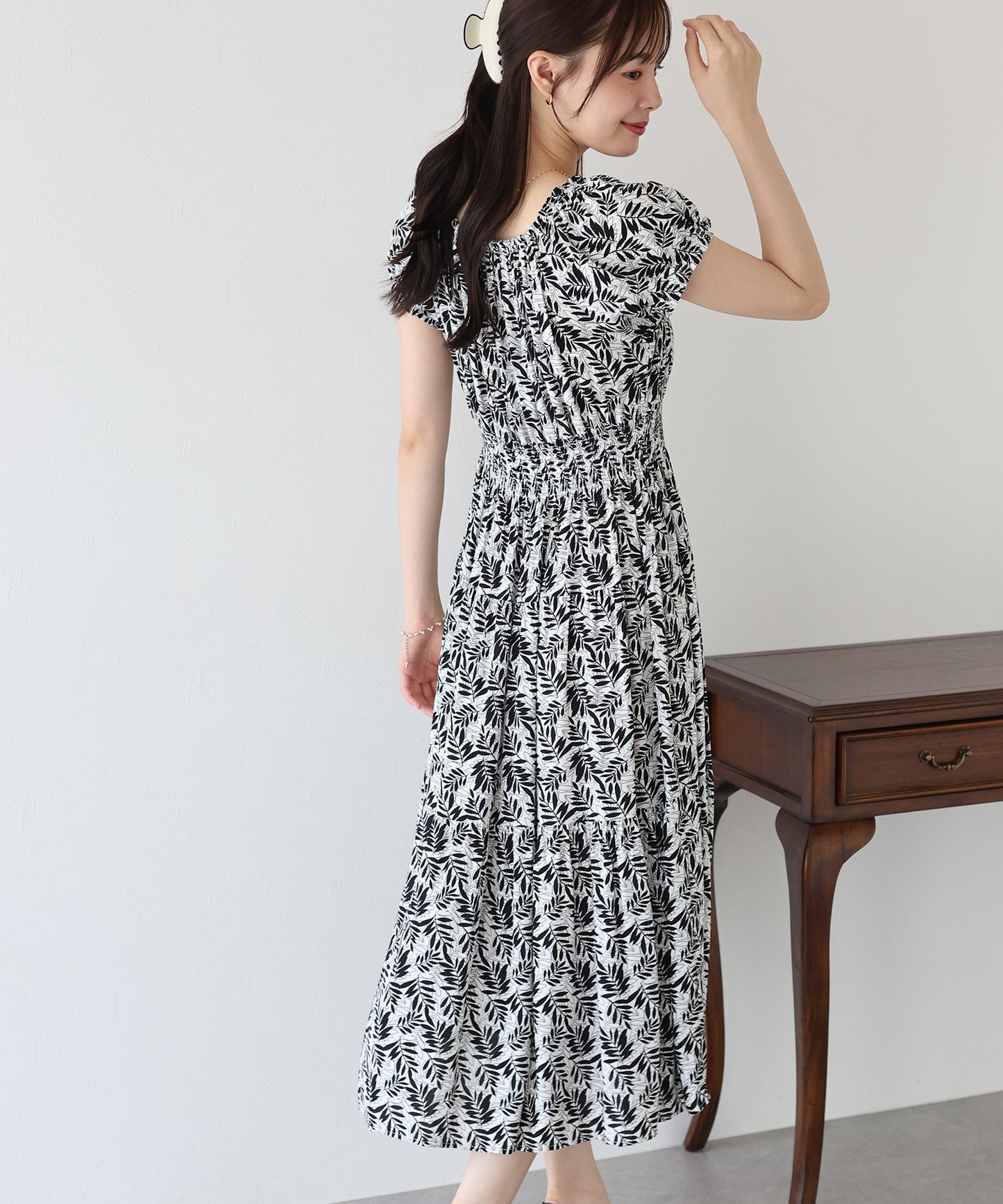 【TIME SALE】アソート柄2WAYオフショルワンピース