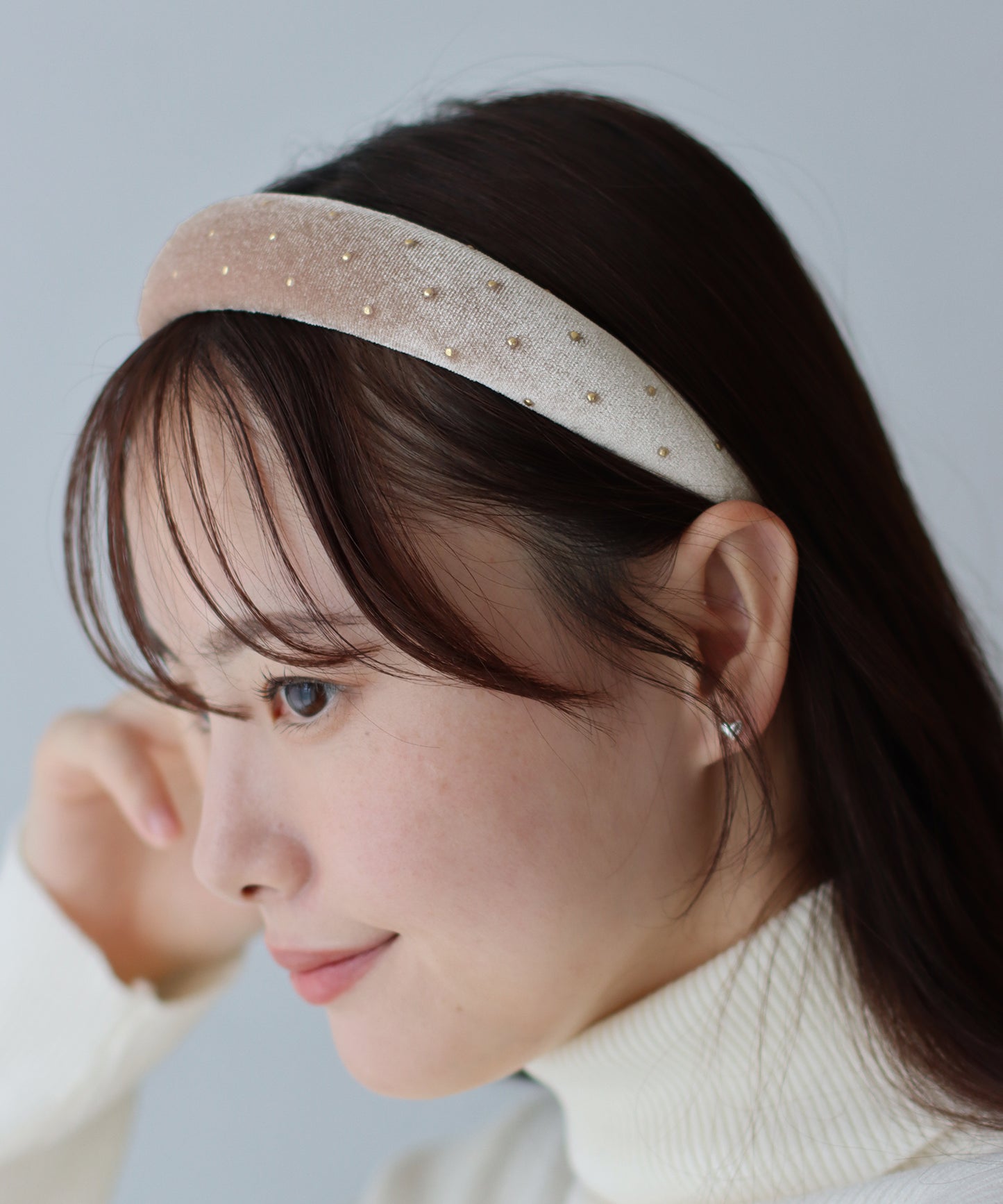 タイニードットベロアカチューシャ