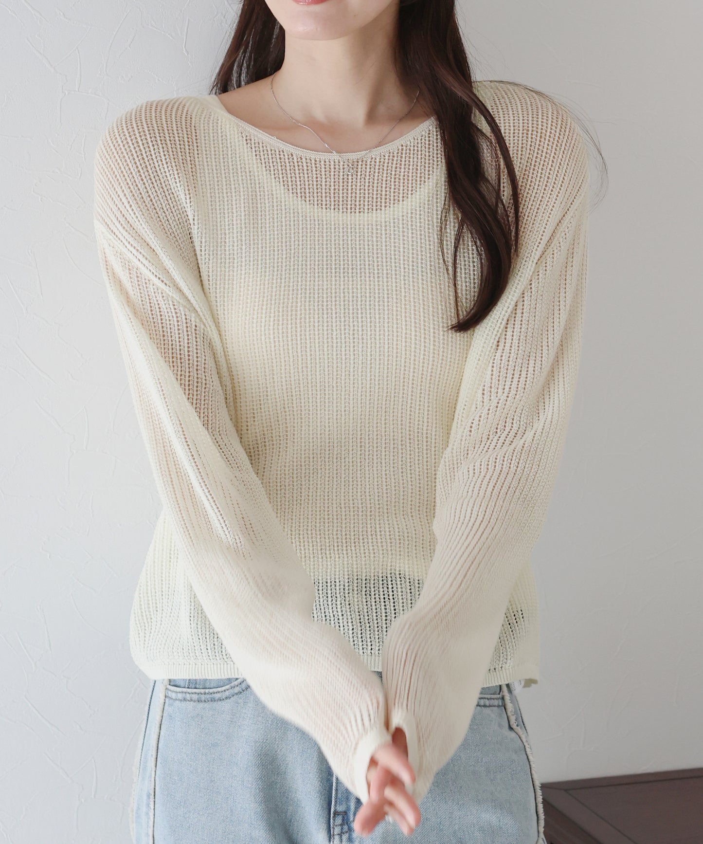 【SALE】メッシュニット+タンクトップSET