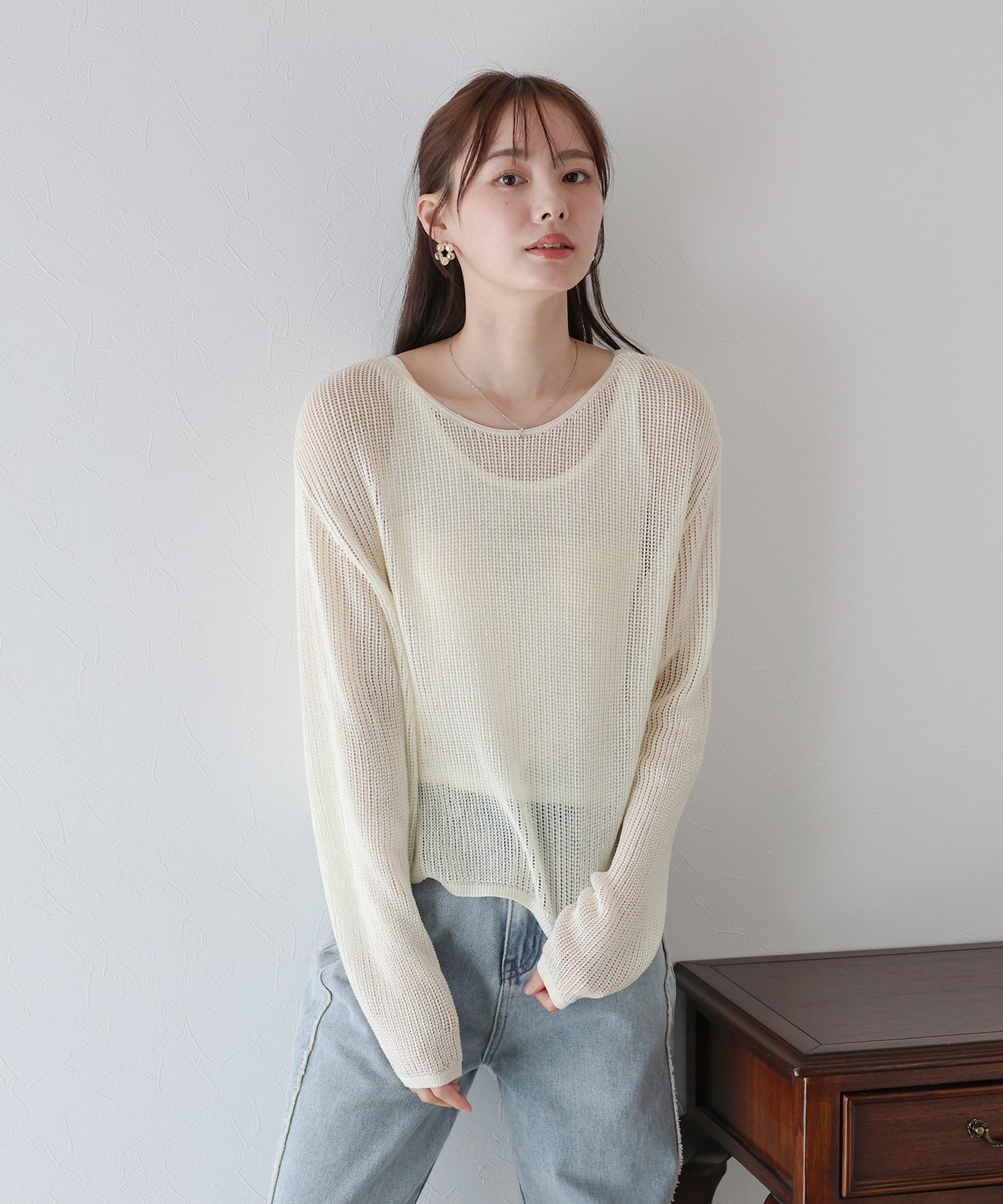 【SALE】メッシュニット+タンクトップSET