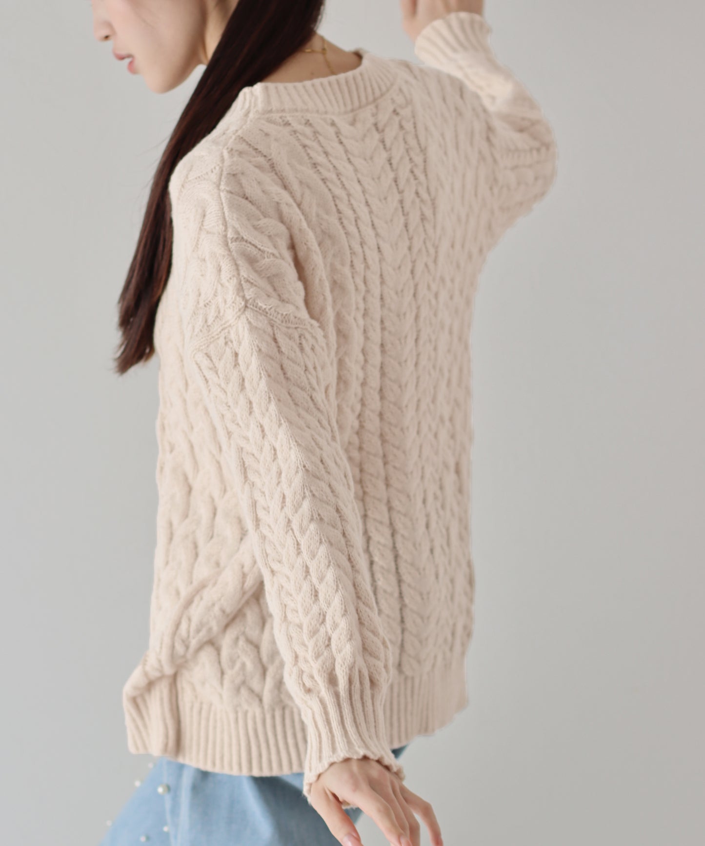 【SALE】ボリュームケーブルニット