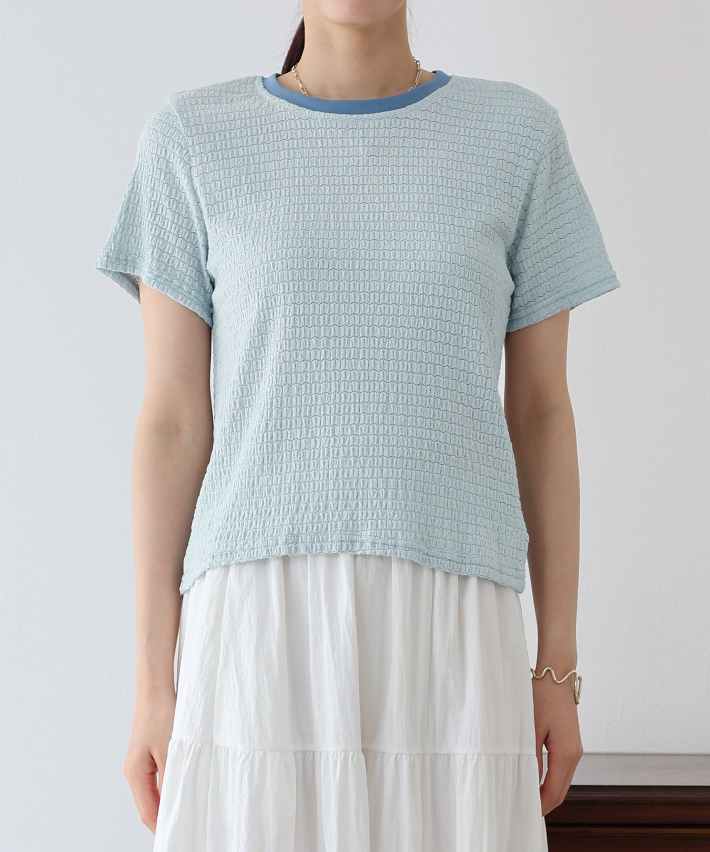 【SALE】襟配色ボーダーTシャツ【ネコポス】