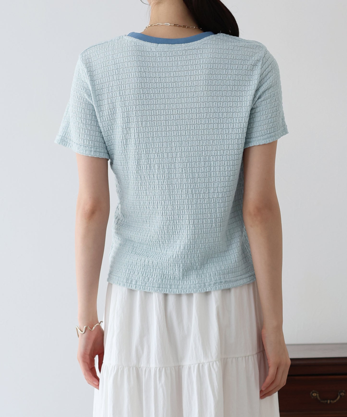 【SALE】襟配色ボーダーTシャツ【ネコポス】