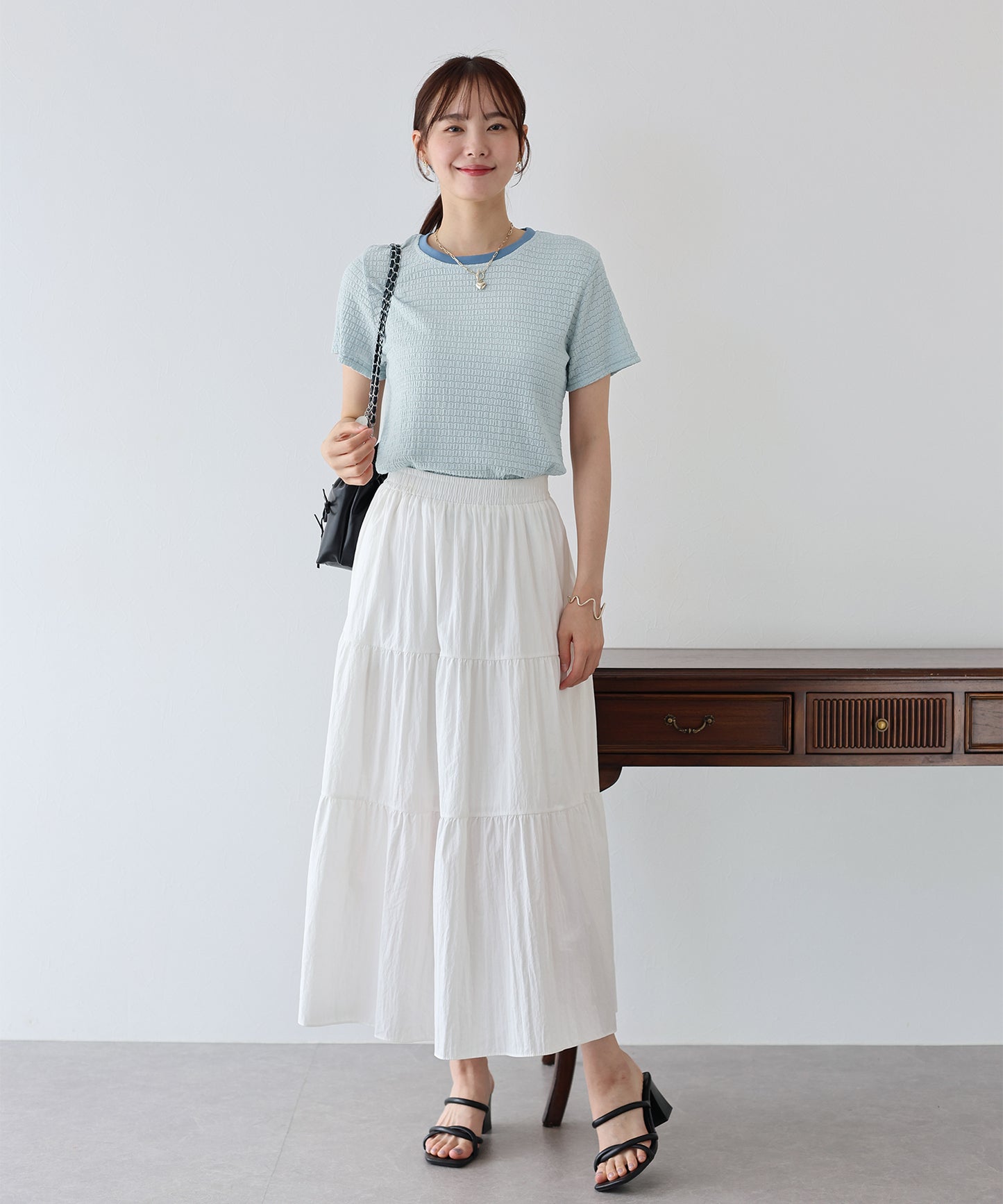 【SALE】襟配色ボーダーTシャツ【ネコポス】