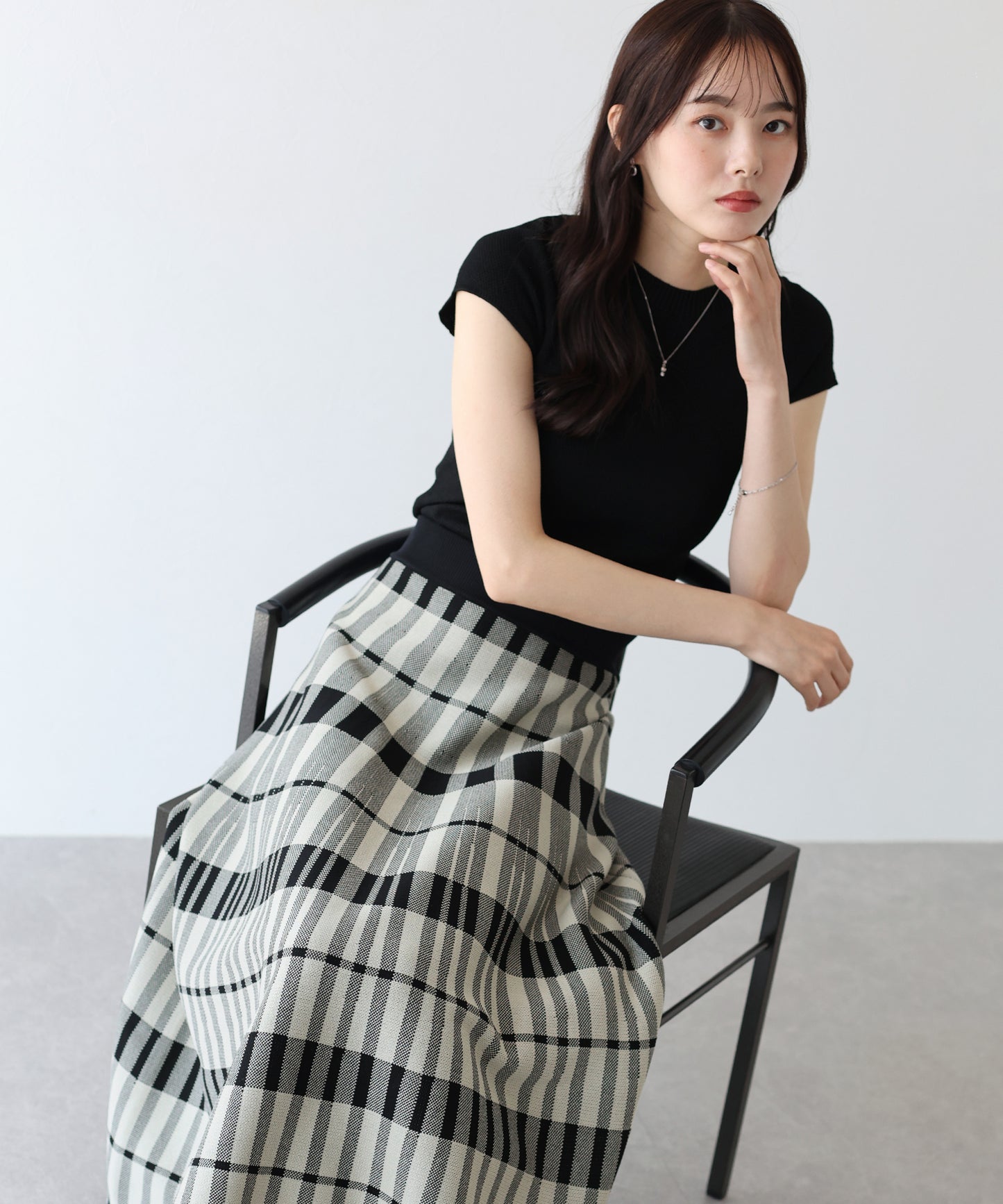 【SALE】チェックニットスカート