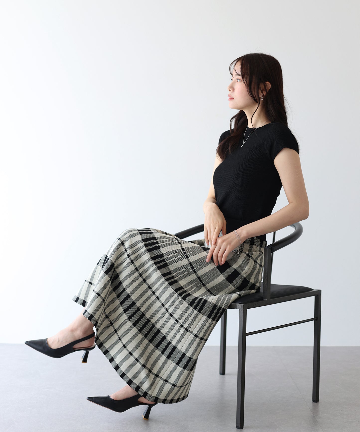 【SALE】チェックニットスカート