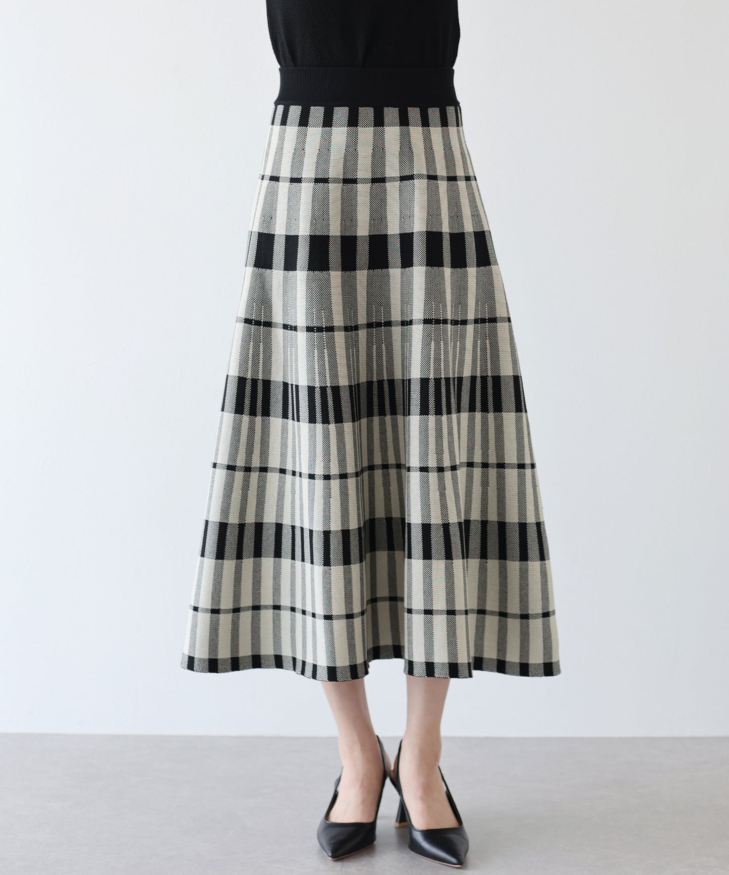 【SALE】チェックニットスカート