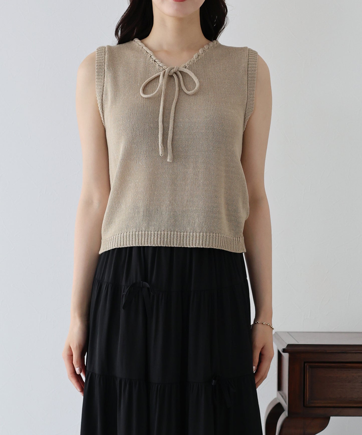 【SALE】リボンノースリサマーニット【ネコポス】