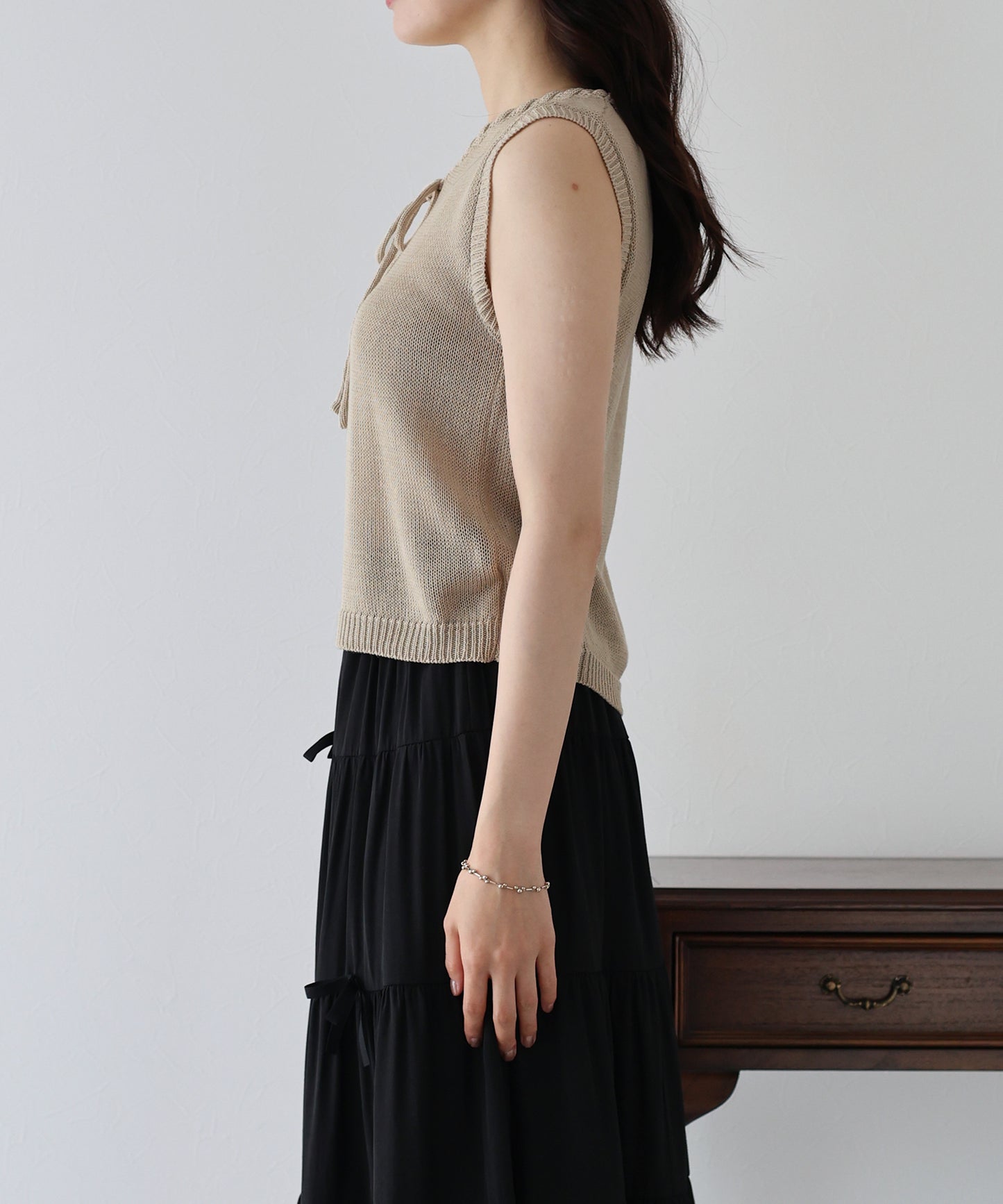 【SALE】リボンノースリサマーニット【ネコポス】