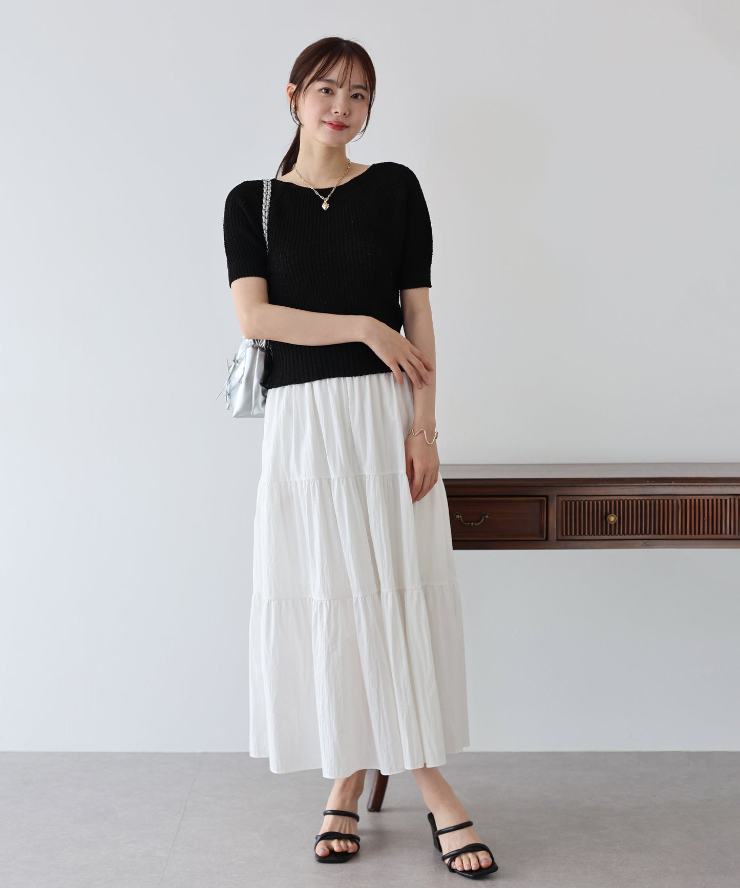 【SALE】半袖サマーニットトップス【ネコポス】