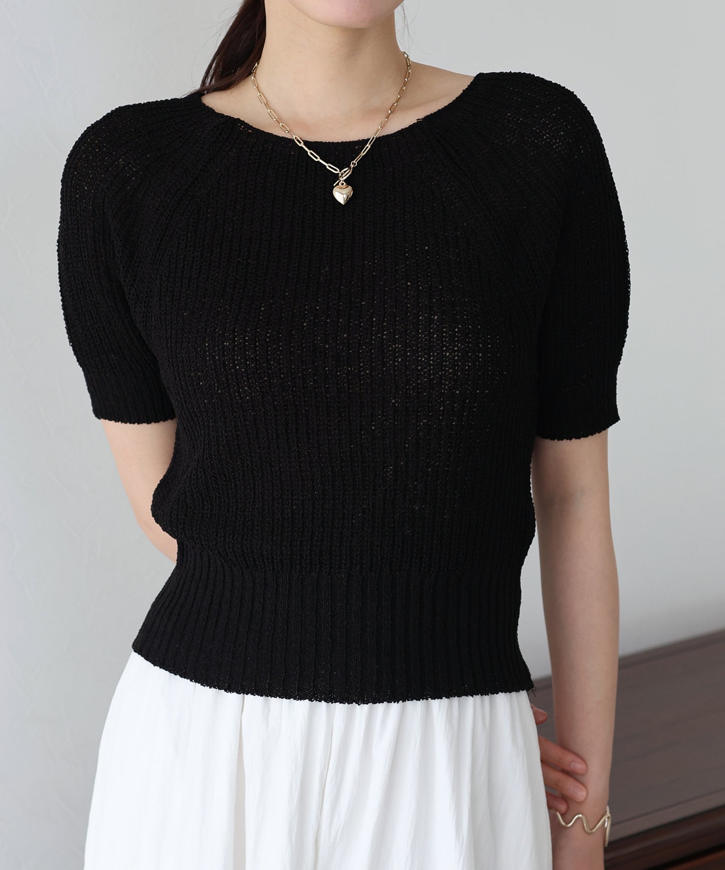 【SALE】半袖サマーニットトップス【ネコポス】