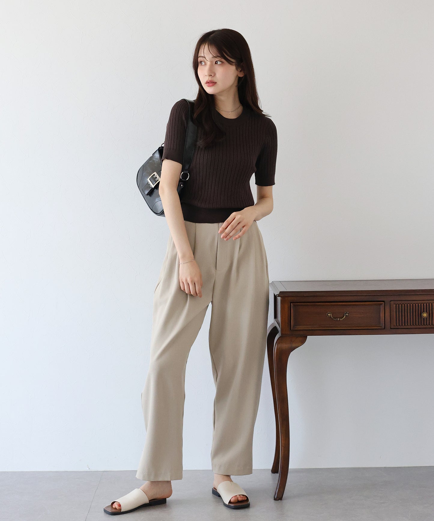 【TIME SALE】サマーリブニットトップス【ネコポス】