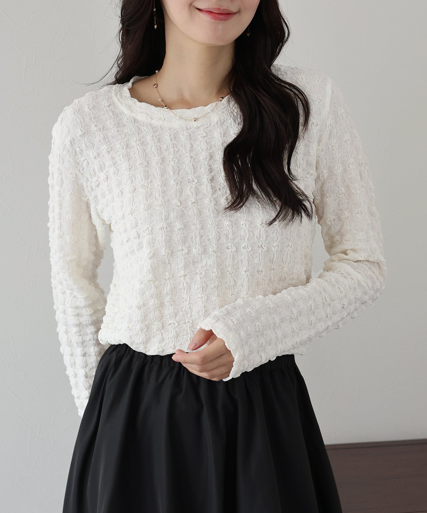 【TIME SALE】ポコポコジャガードカットソー