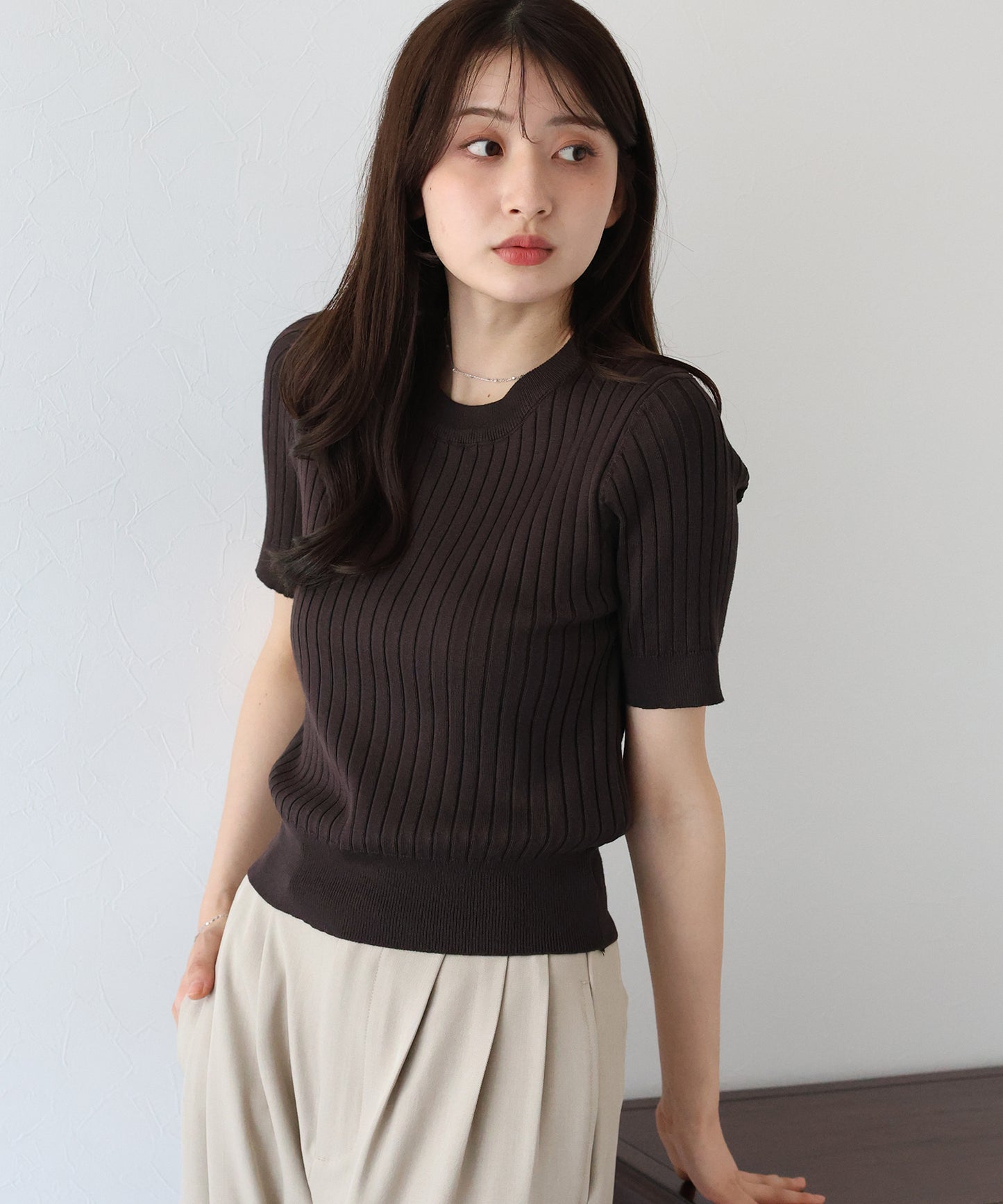 【TIME SALE】サマーリブニットトップス【ネコポス】