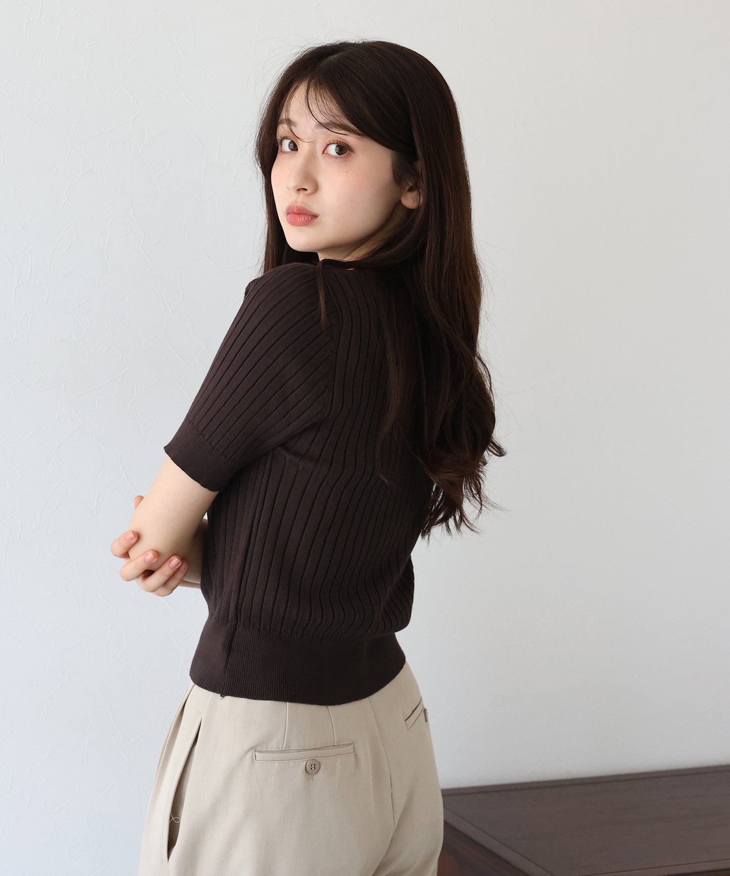 【TIME SALE】サマーリブニットトップス【ネコポス】