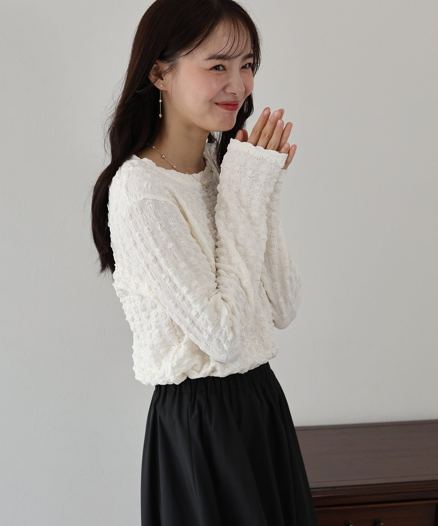 【TIME SALE】ポコポコジャガードカットソー