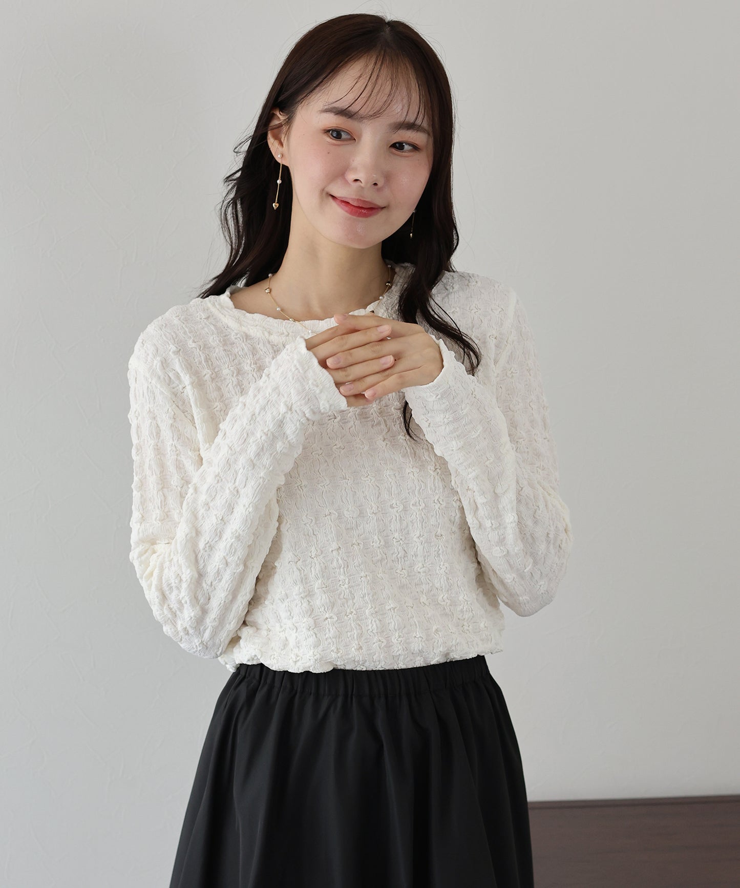 【TIME SALE】ポコポコジャガードカットソー