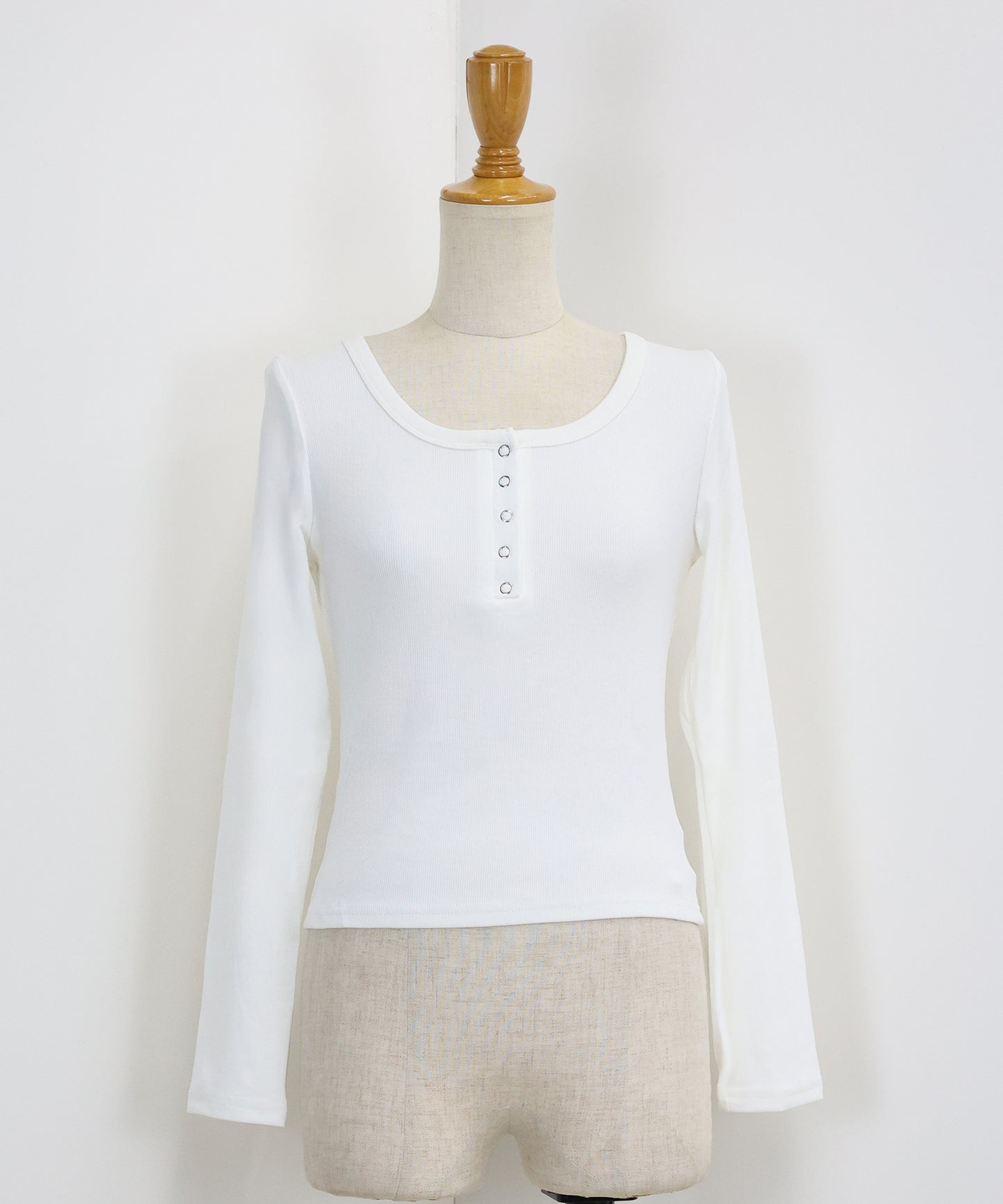 【TIME SALE】ヘンリーネック長袖Tシャツ【ネコポス】