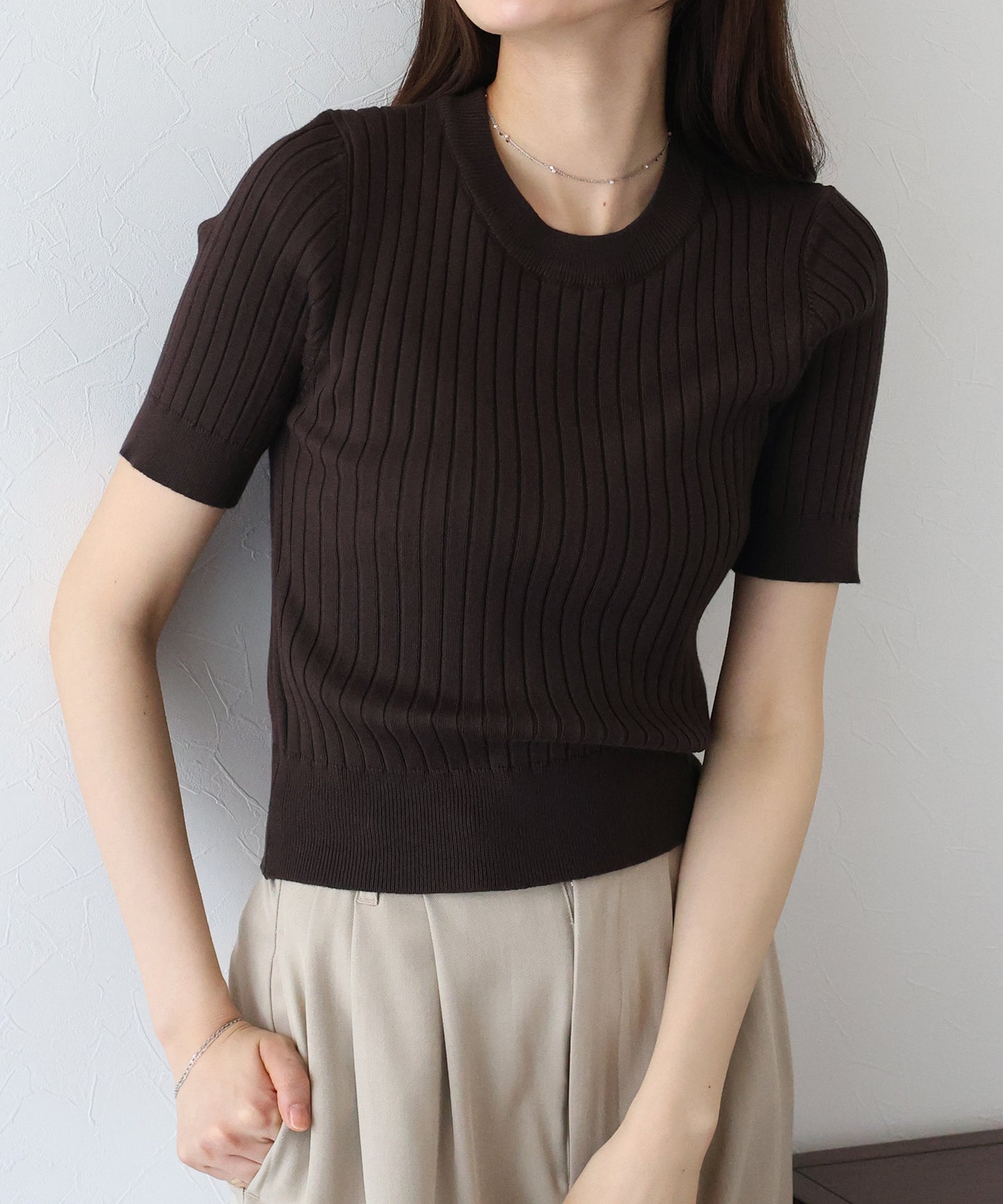 【TIME SALE】サマーリブニットトップス【ネコポス】