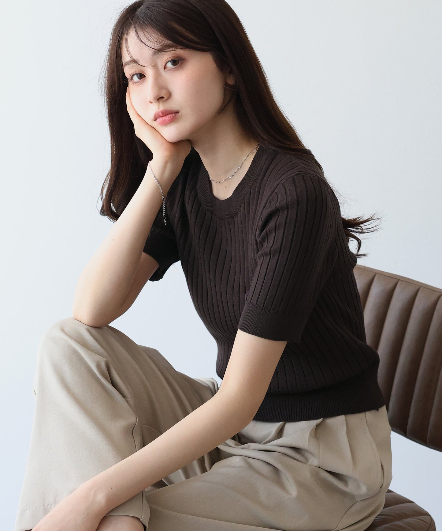 【TIME SALE】サマーリブニットトップス【ネコポス】