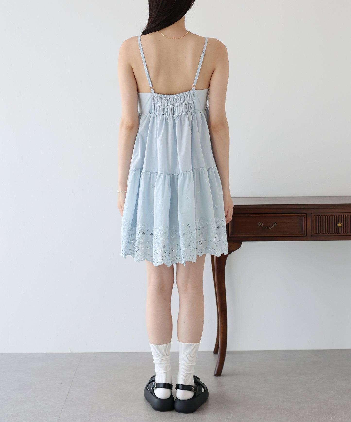 【SALE】コットンレースミニワンピース