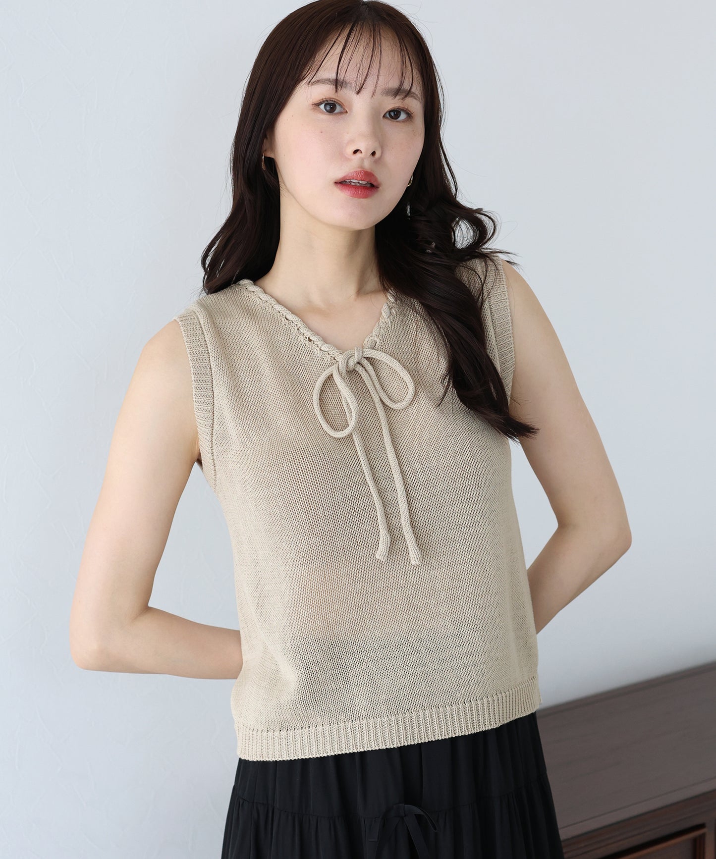 【SALE】リボンノースリサマーニット【ネコポス】